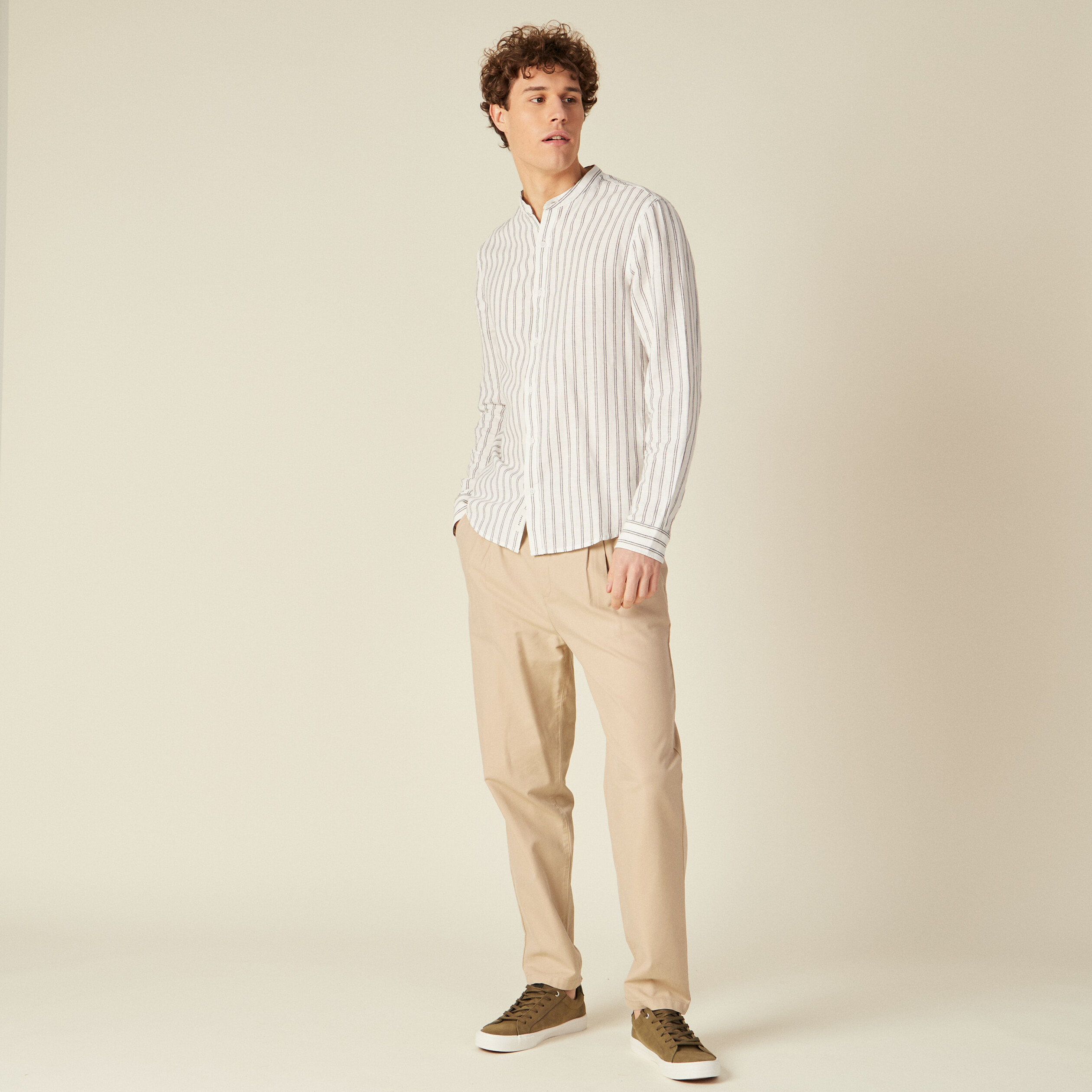 Chemise manches longues ecru homme