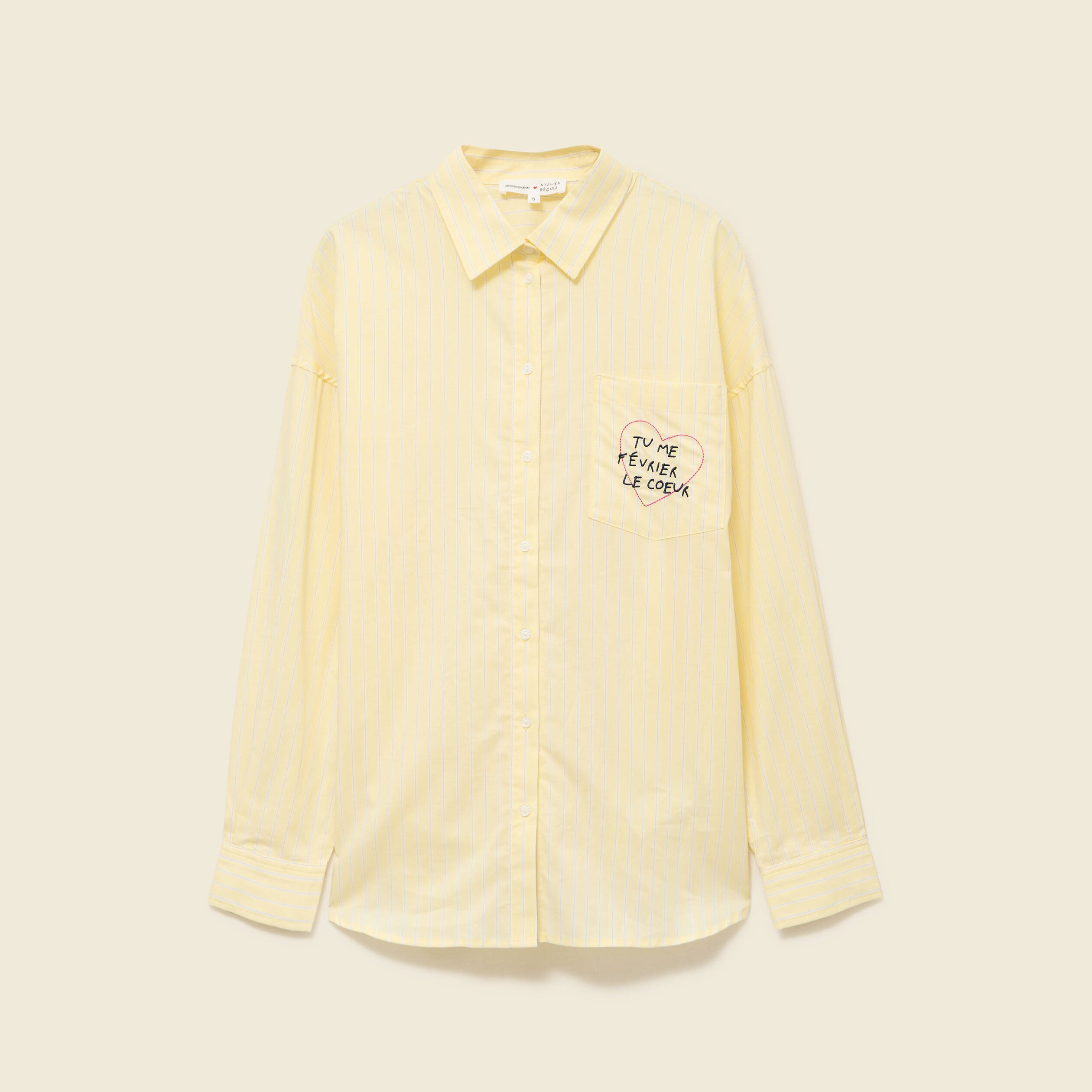 Chemise brod&eacute;e Atelier Beguin x Bonobo jaune femme