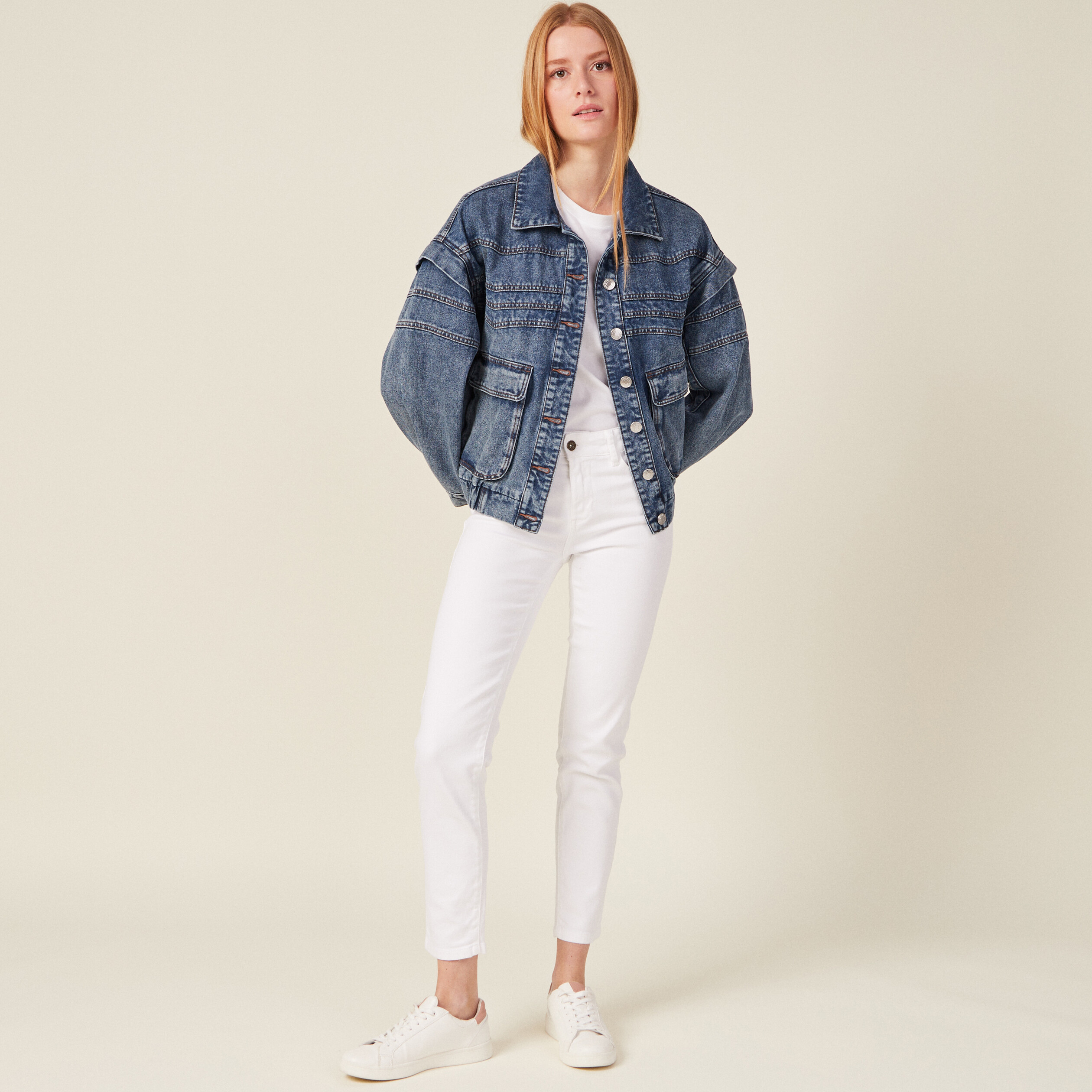 Jean blanc taille basse on sale femme