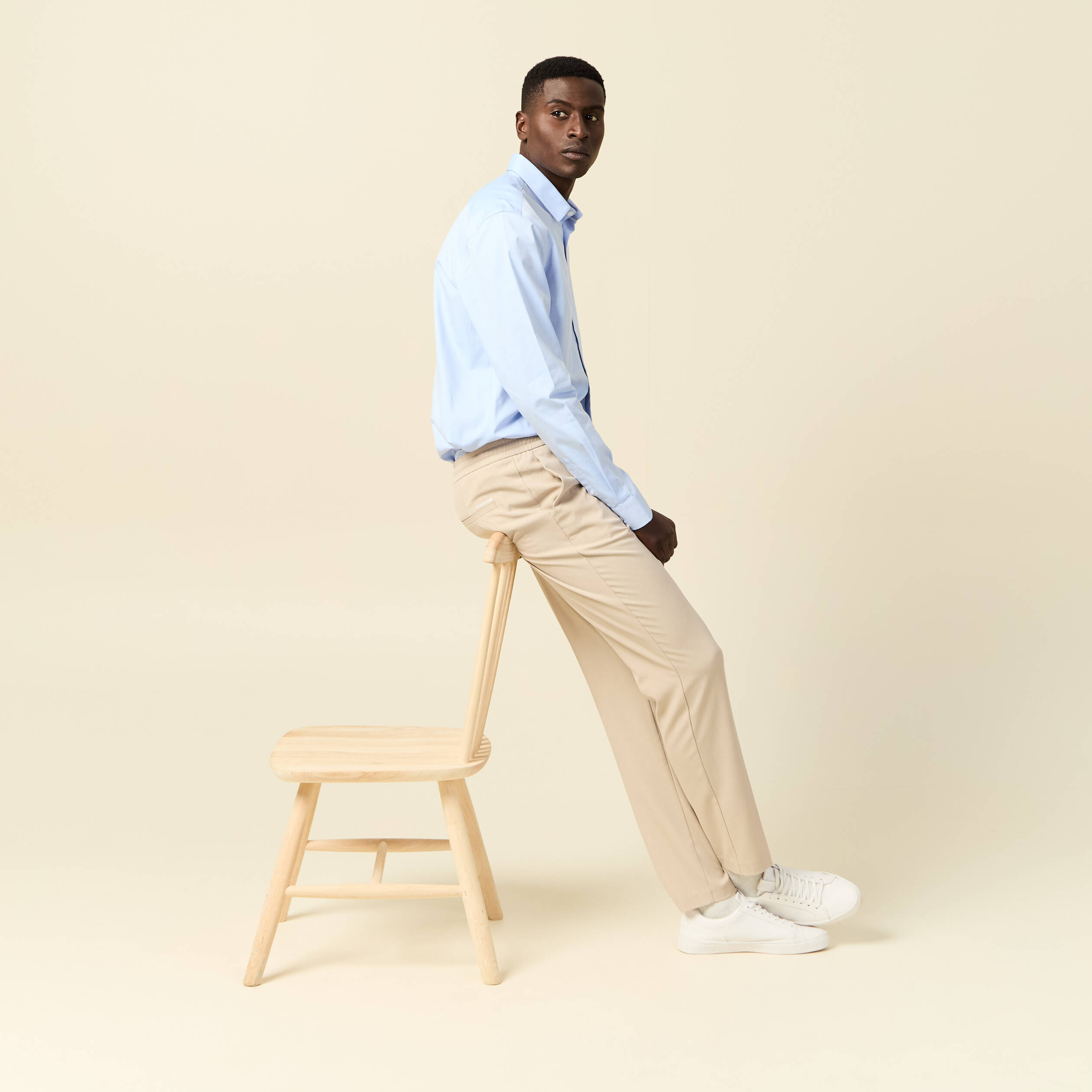 Chemise manches longues bleu ciel homme