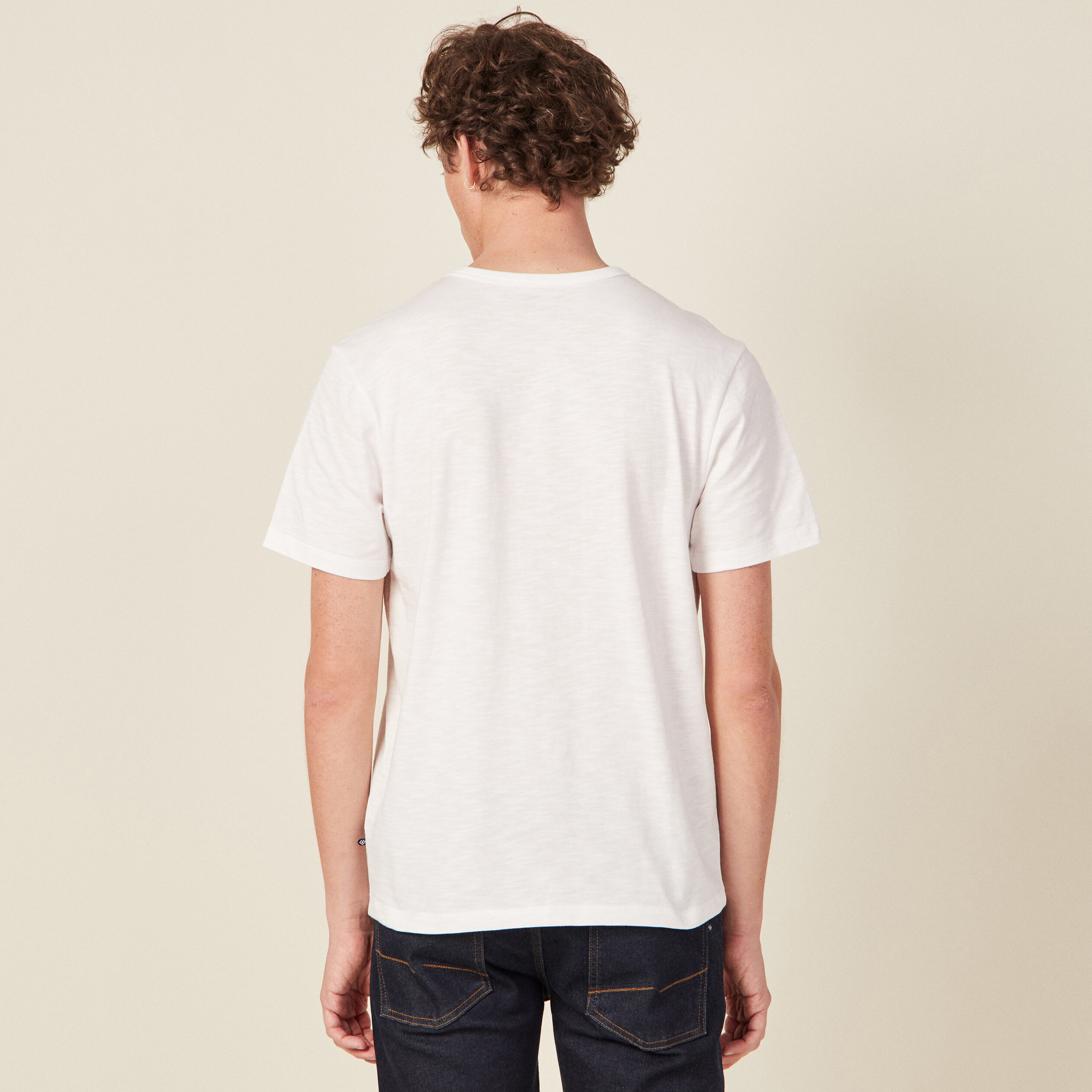 t shirt manches courtes ecru homme T-shirt manches courtes ecru homme