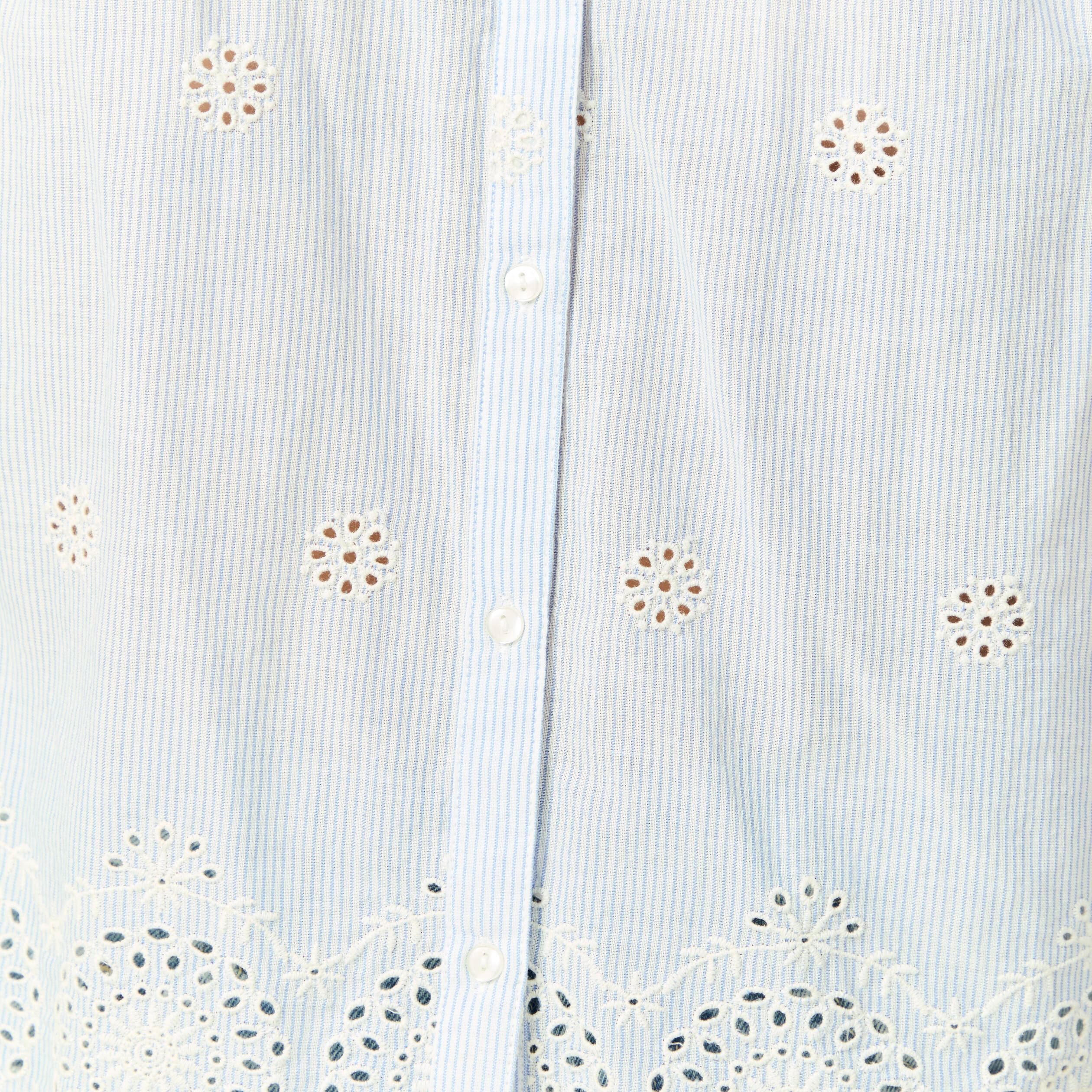 Chemise col tunisien manches 3/4 blanc femme