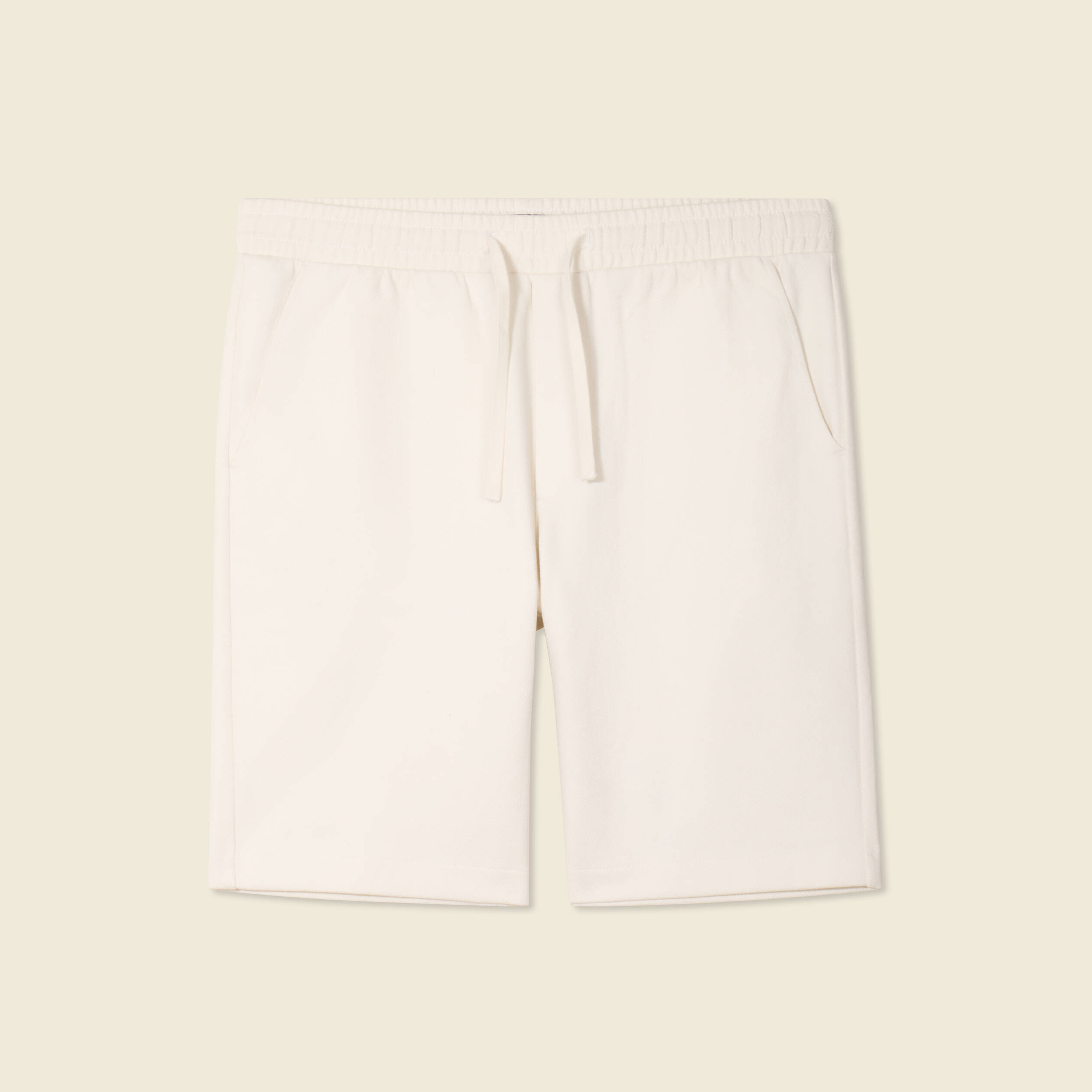 bermuda droit elastique ecru homme Bermuda droit élastiqué ecru homme