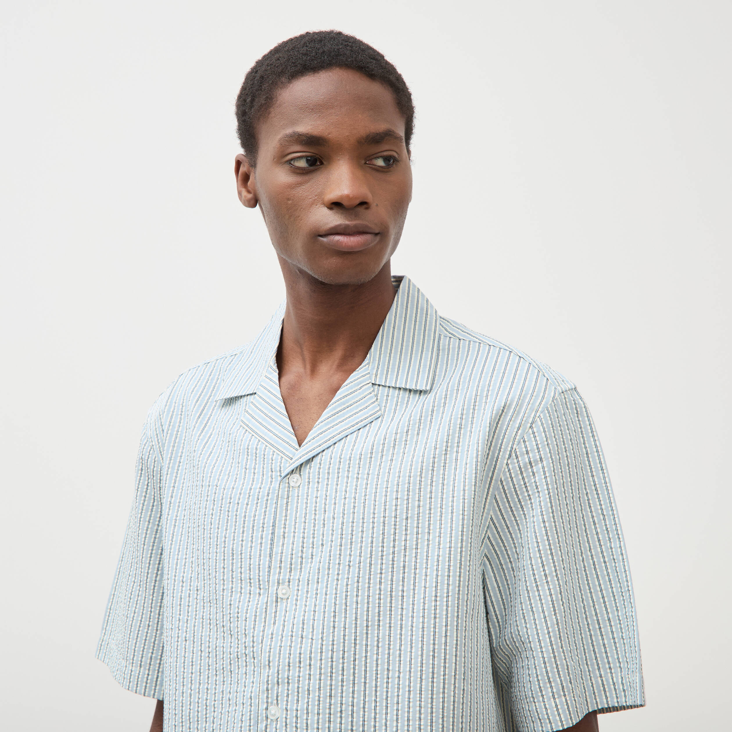 Chemise boyfriend manches courtes vert clair homme
