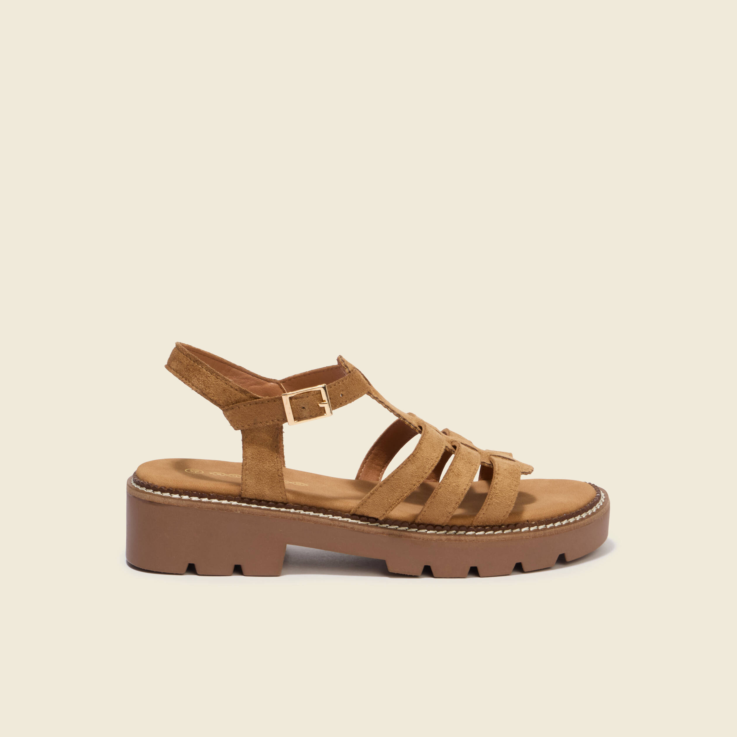 Sandales Calbi Pour Femme – Marron, Talons Décontractés, Pointure 8, Neuves Avec Boîte