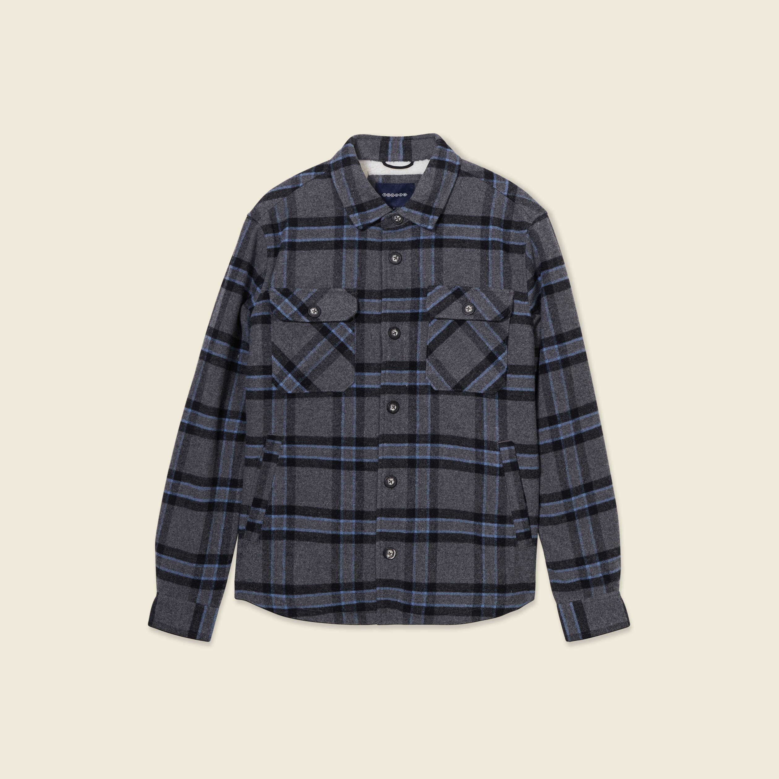veste surchemise droite bleu gris homme Veste surchemise droite bleu gris homme