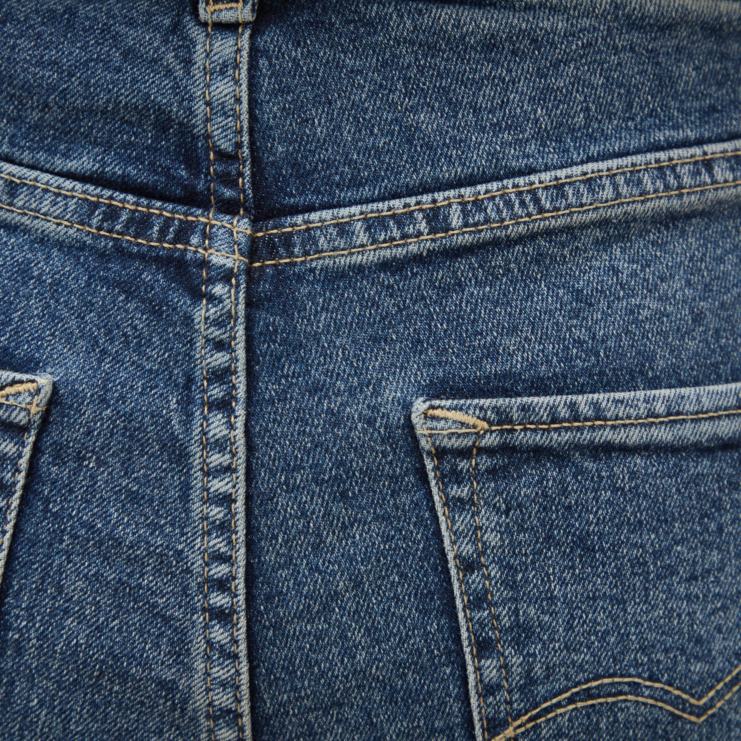 Jeans slim taille standard 7/8&egrave;me bleu femme