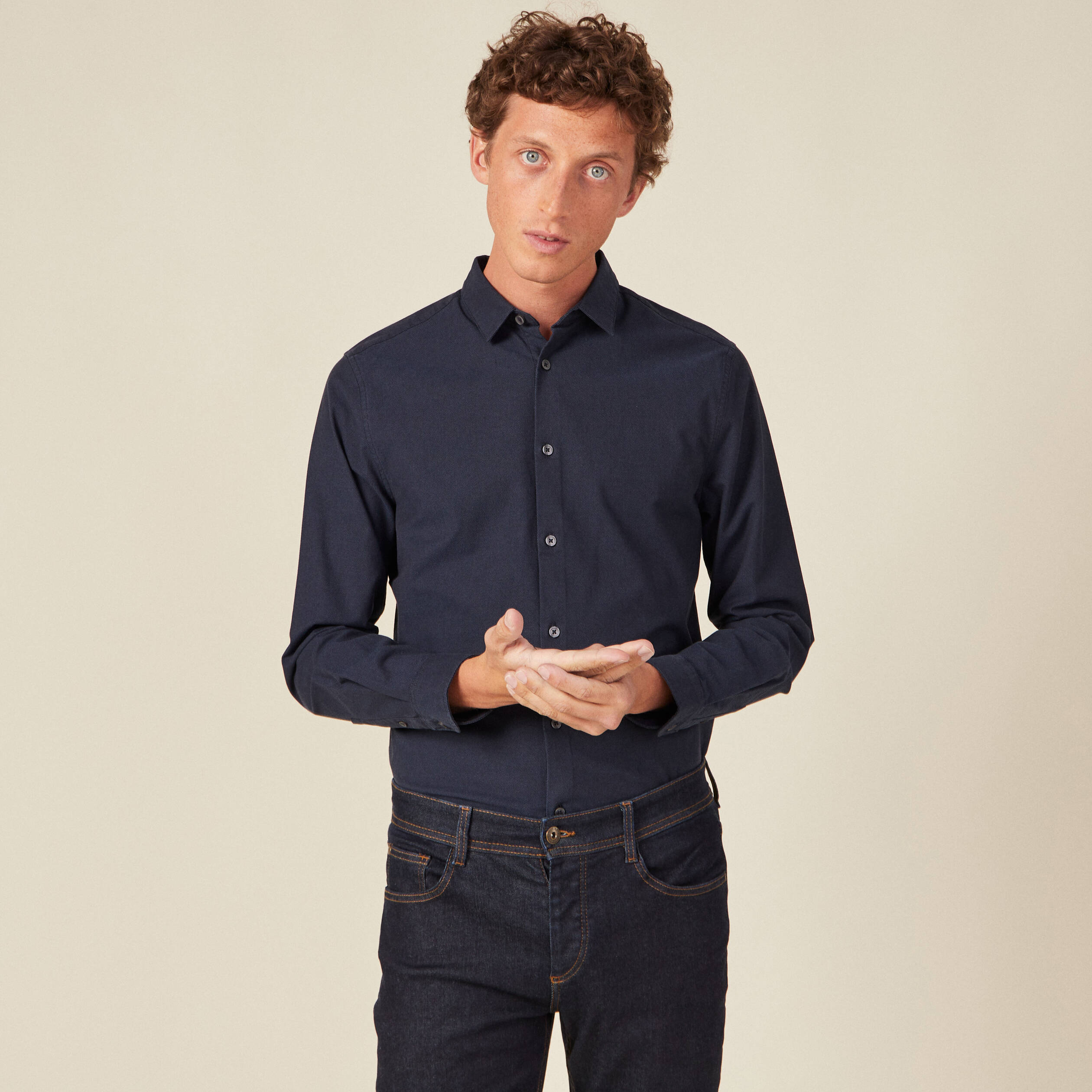 chemise eco responsable bleu fonce homme Chemise éco-responsable bleu foncé homme