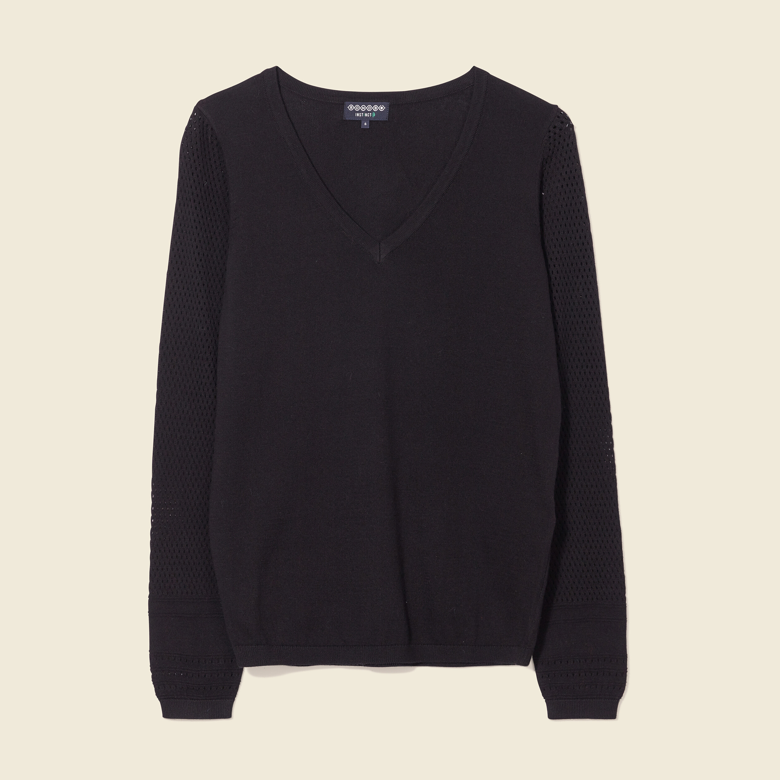 Pull à manches longues noir femme