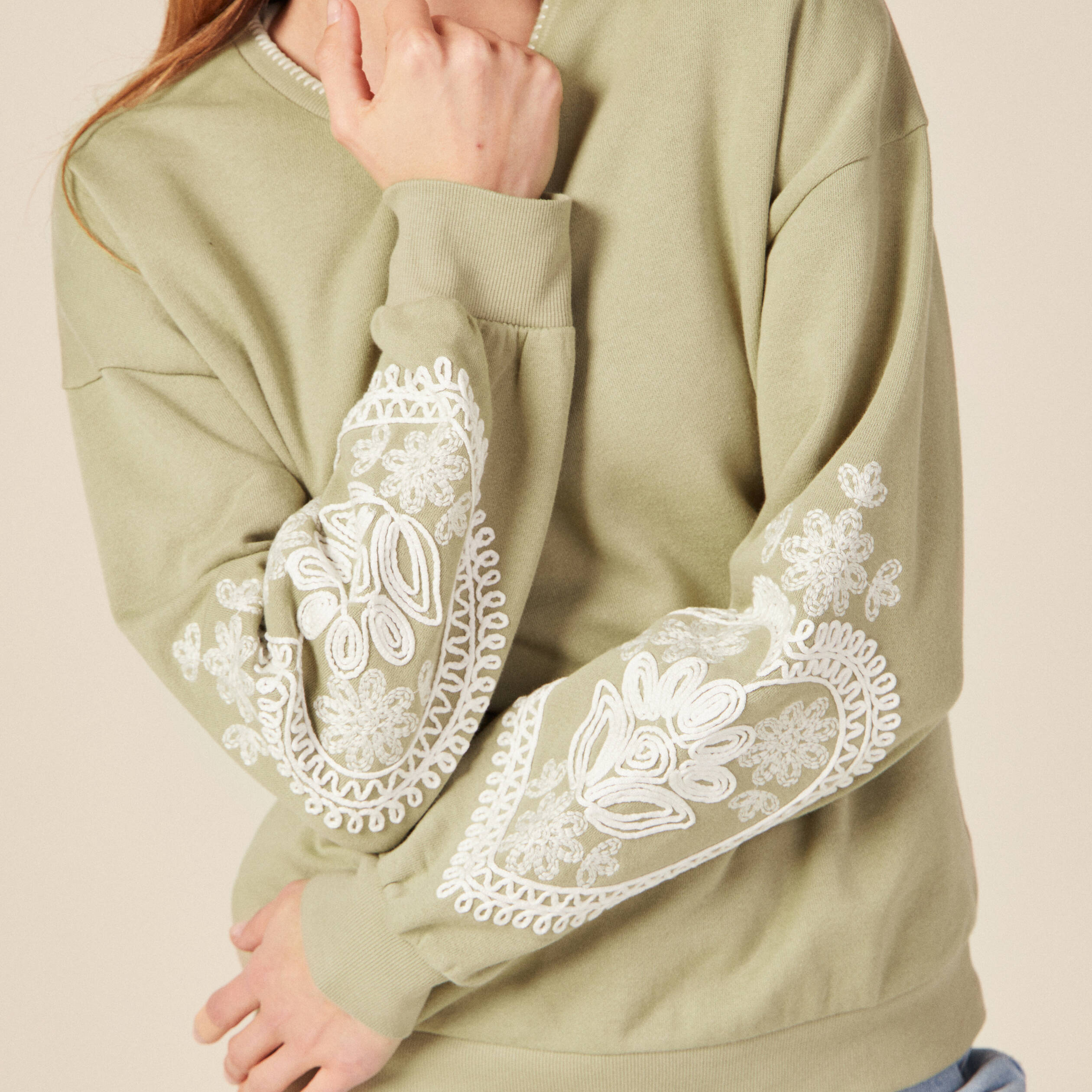 sweat manches longues vert kaki femme Sweat manches longues vert kaki femme