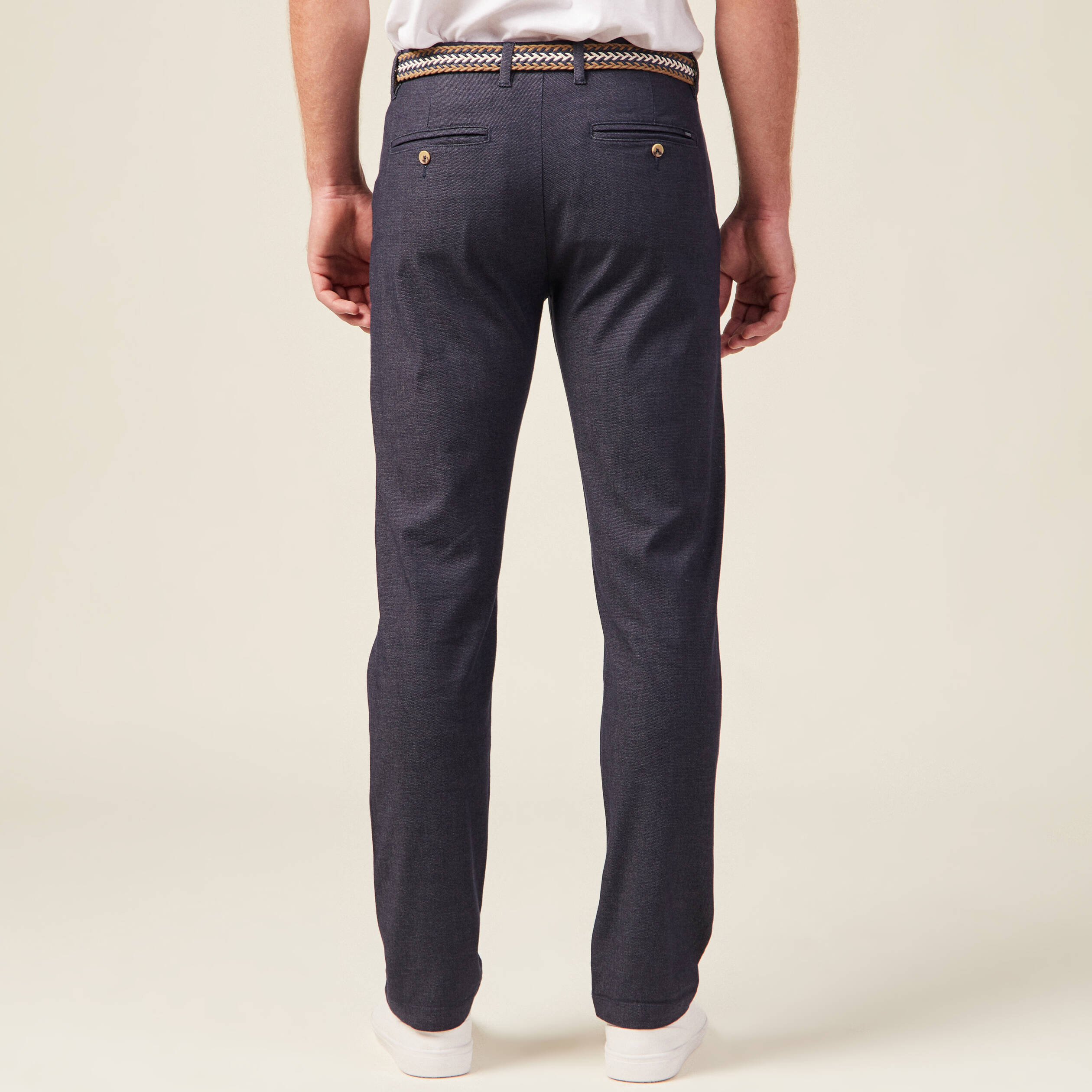 Pantalon chino straight bleu marine homme