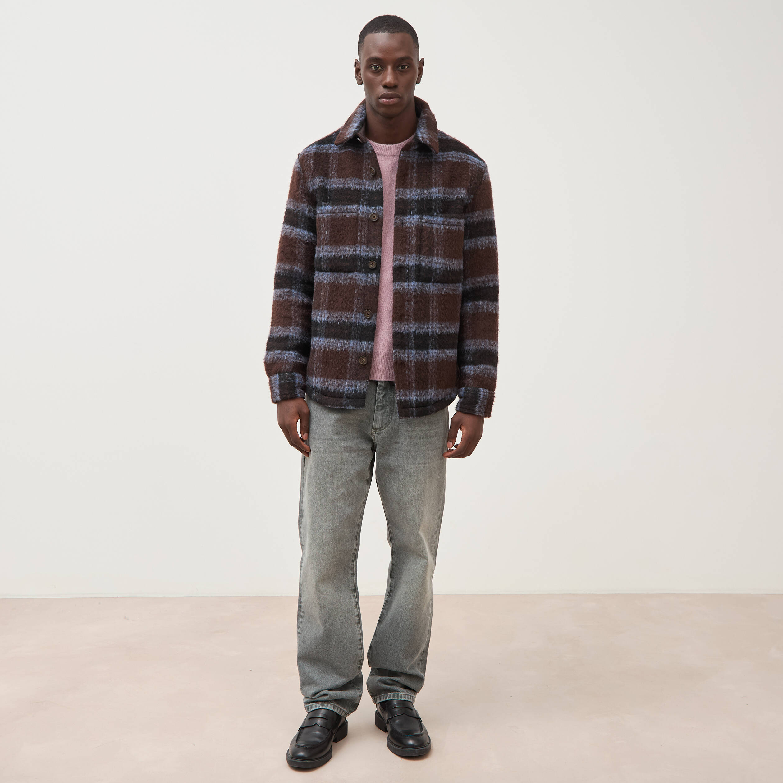 Pull droit col rond manches longues parme homme