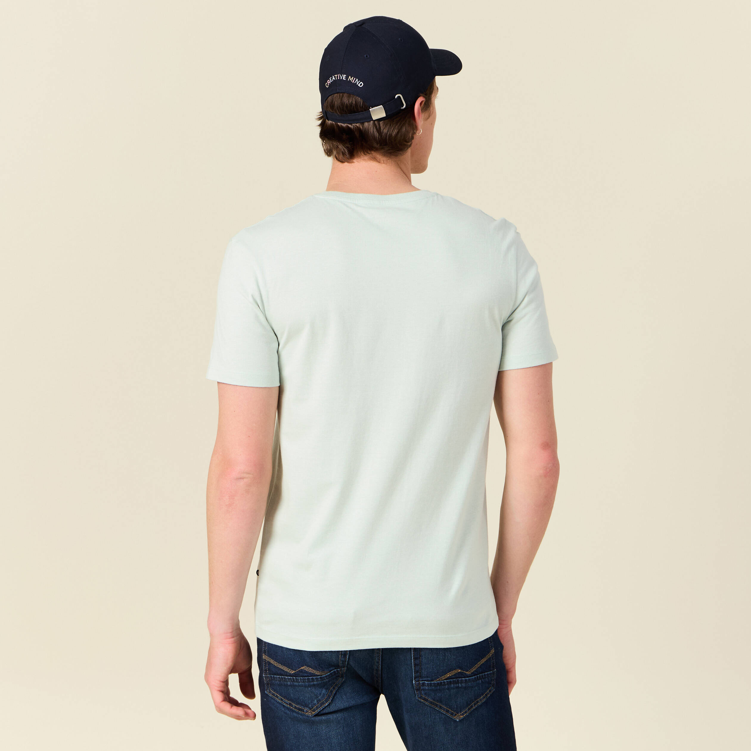 t shirt eco responsable bleu gris homme T-shirt éco-responsable bleu gris homme