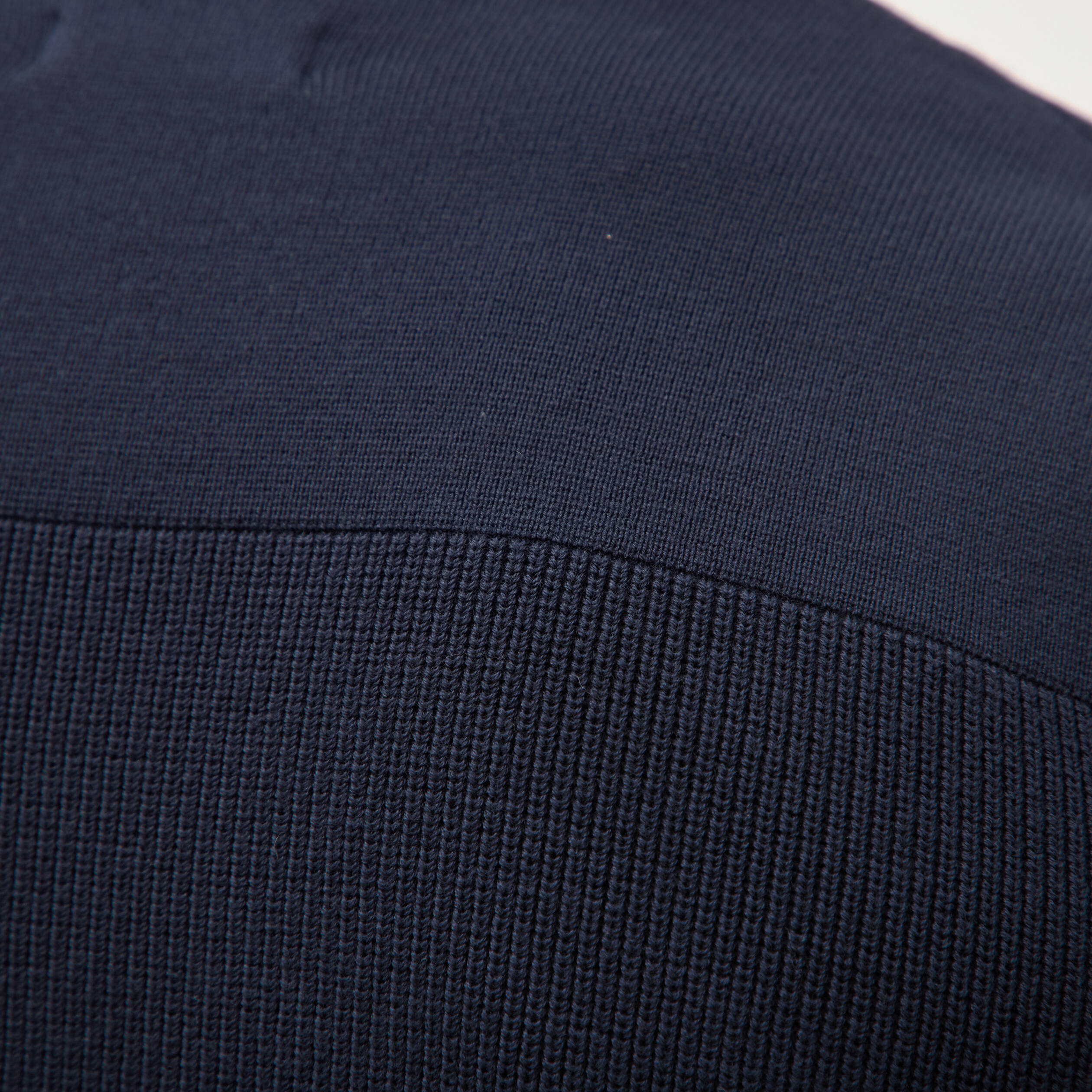 Pull manches longues col rond bleu marine homme