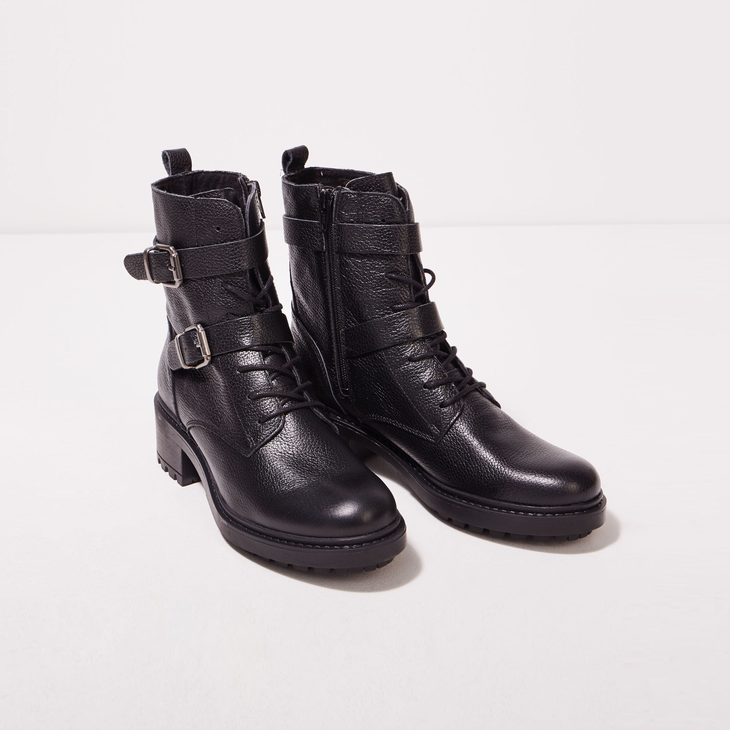 Bottines talon cuir noir femme deals