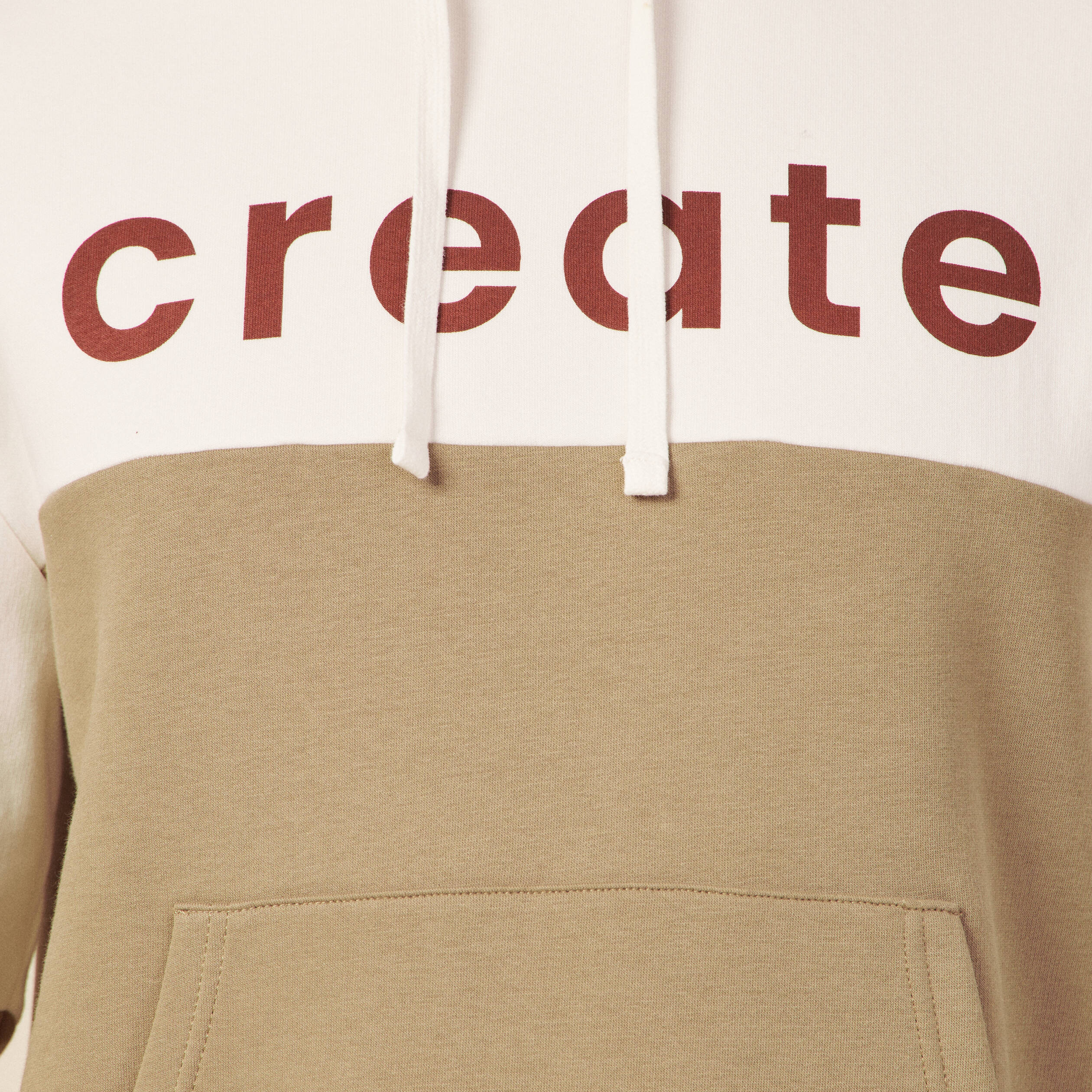 Sweat &agrave; capuche manches longues taupe homme