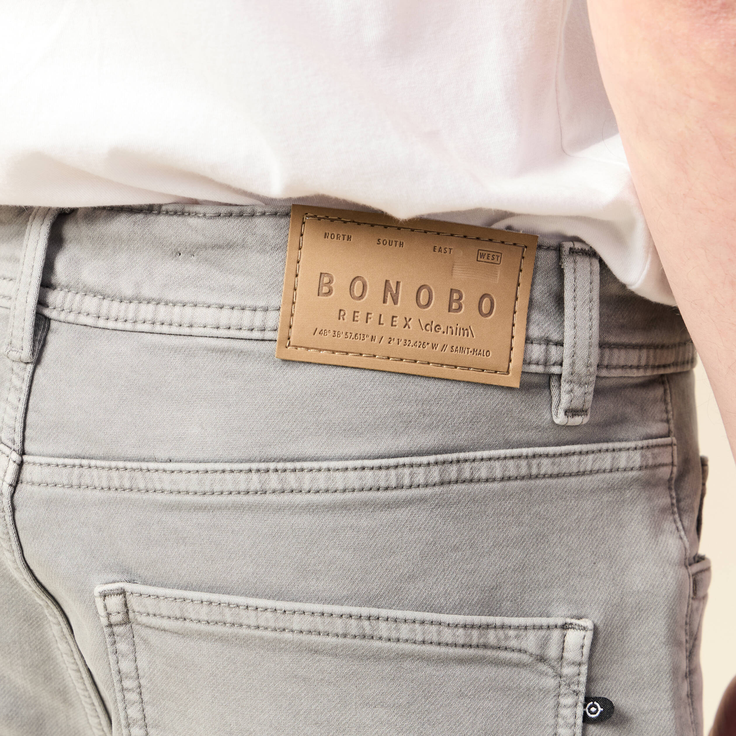 Bermuda en jeans denim gris homme
