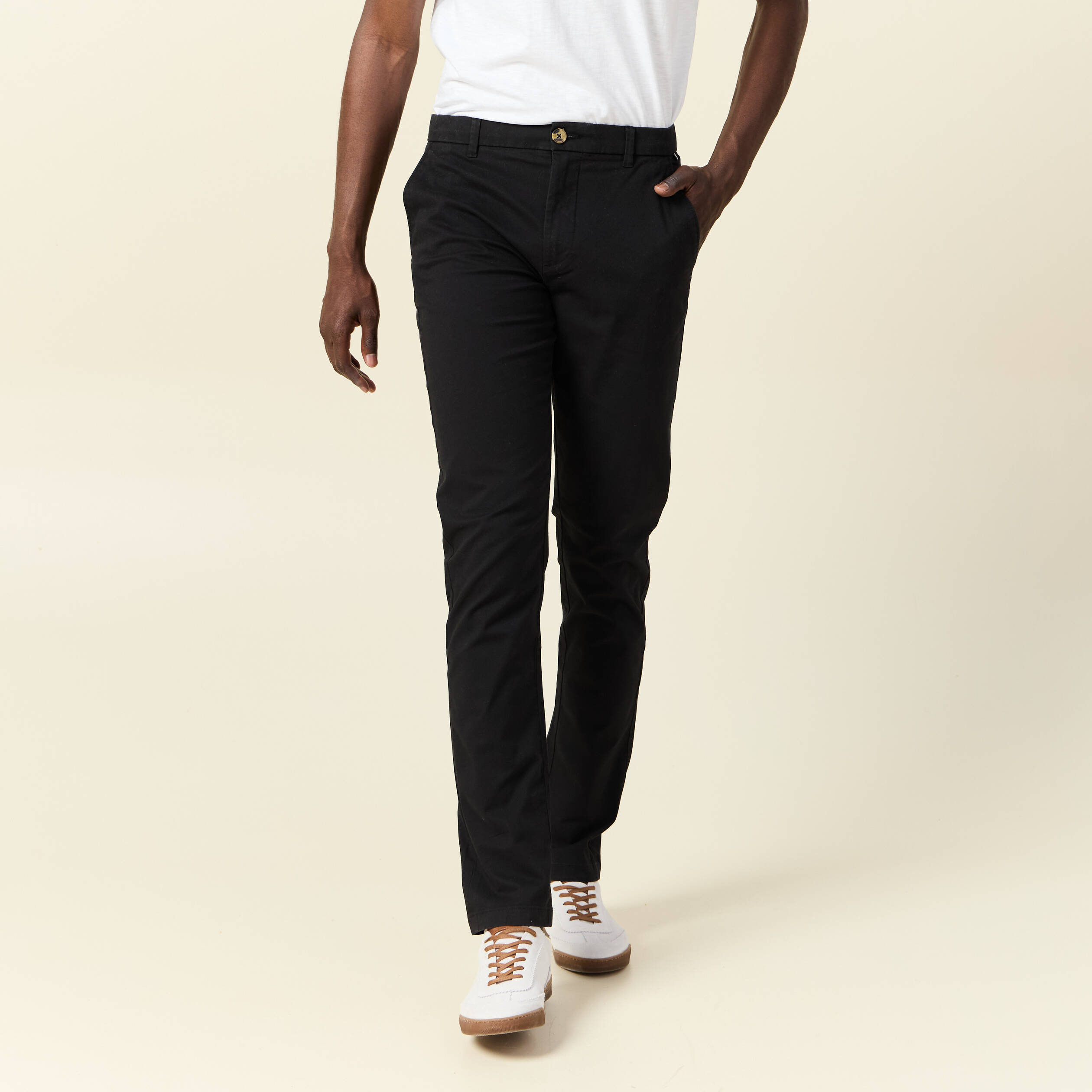 Pantalon chino longueur 32 noir homme