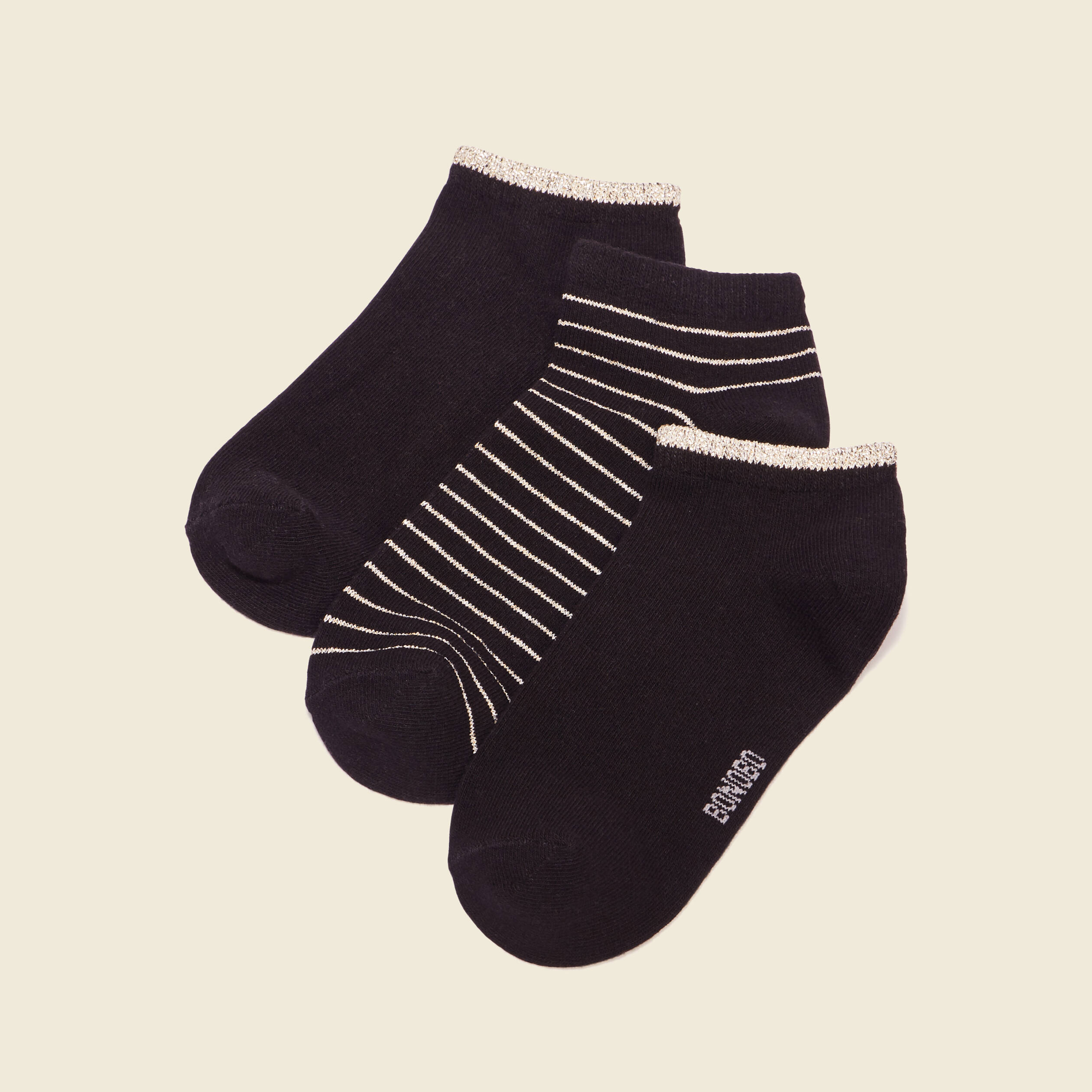 Lot 3 paires chaussettes noir femme