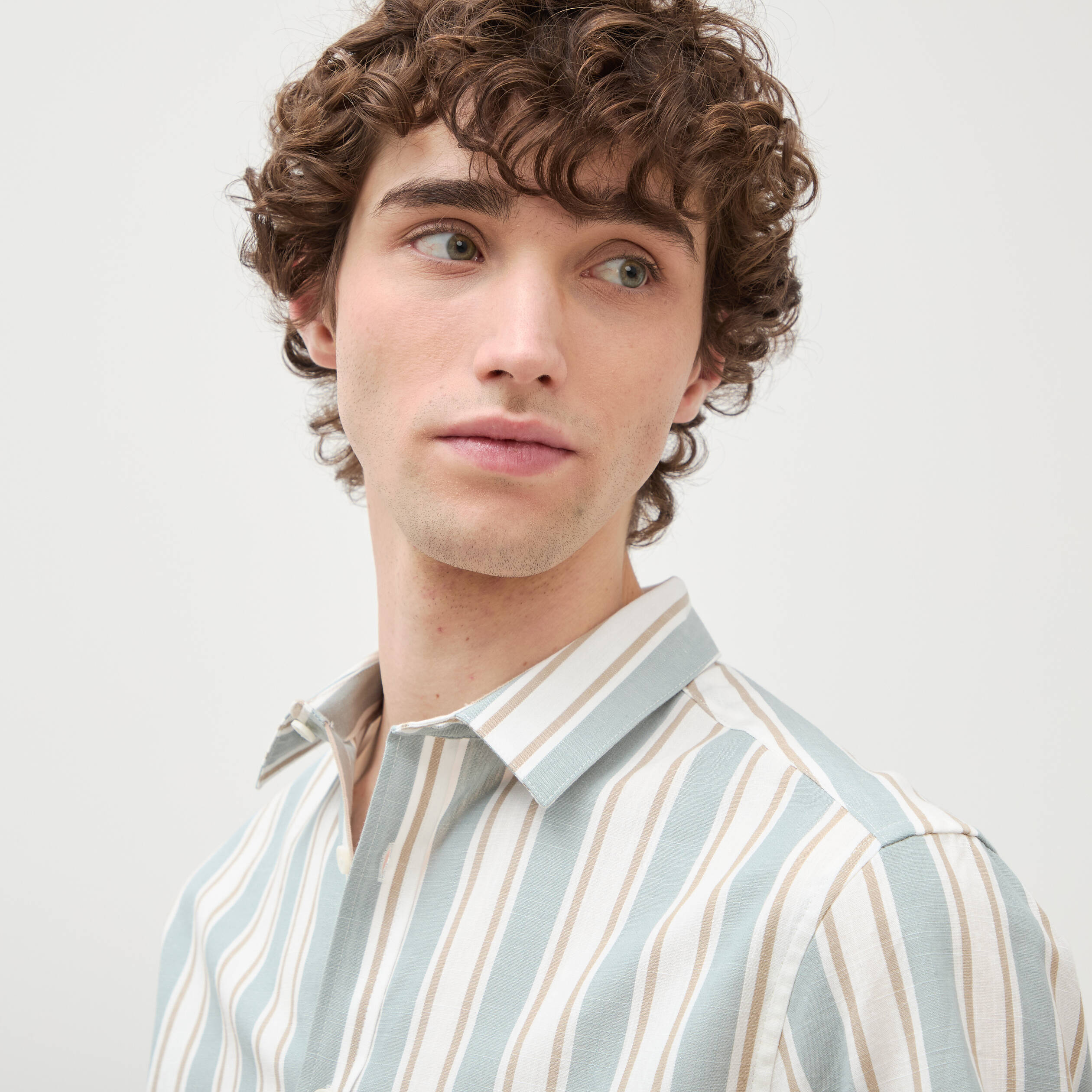 Chemise manches courtes vert clair homme