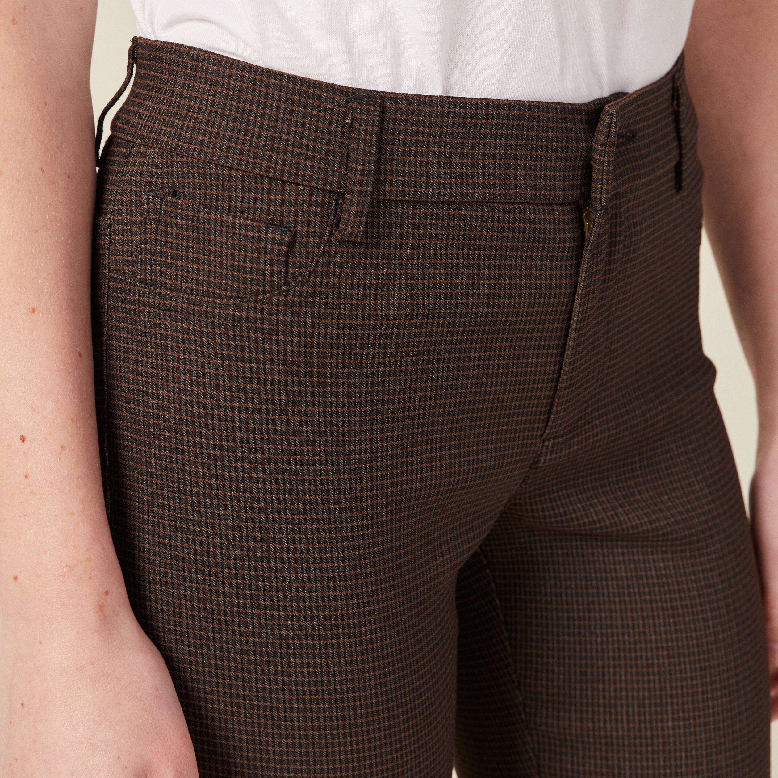 pantalon skinny marron femme Pantalon skinny marron femme