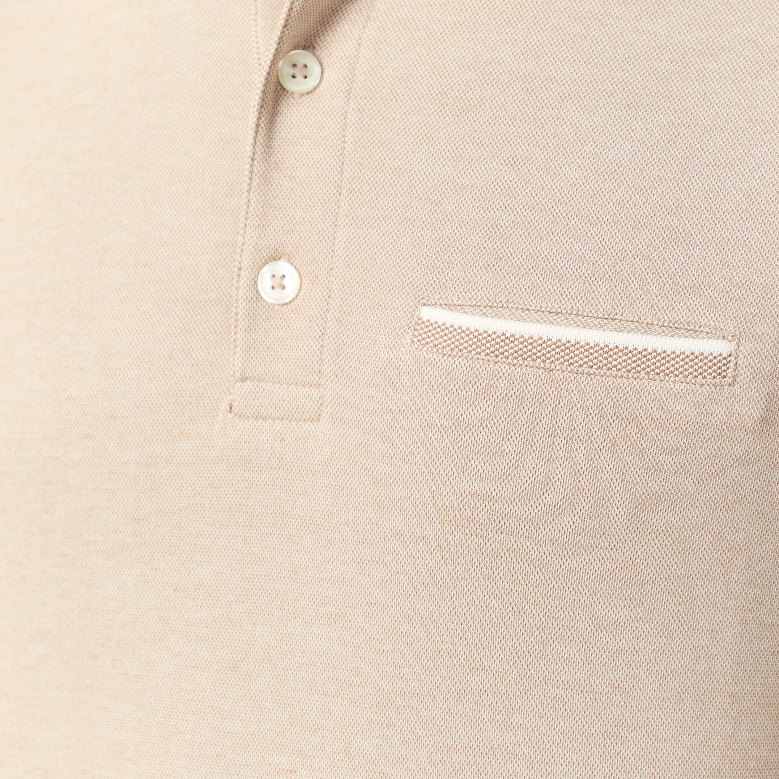 Polo cintr&eacute; manches longues taupe homme