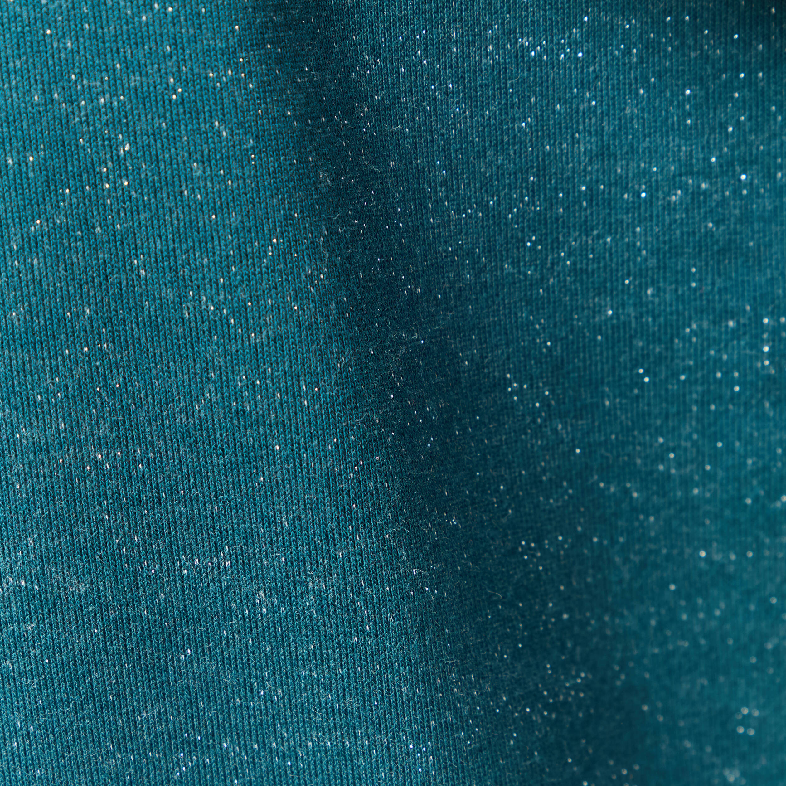 Sweat &agrave; capuche manches longues brillant bleu canard femme