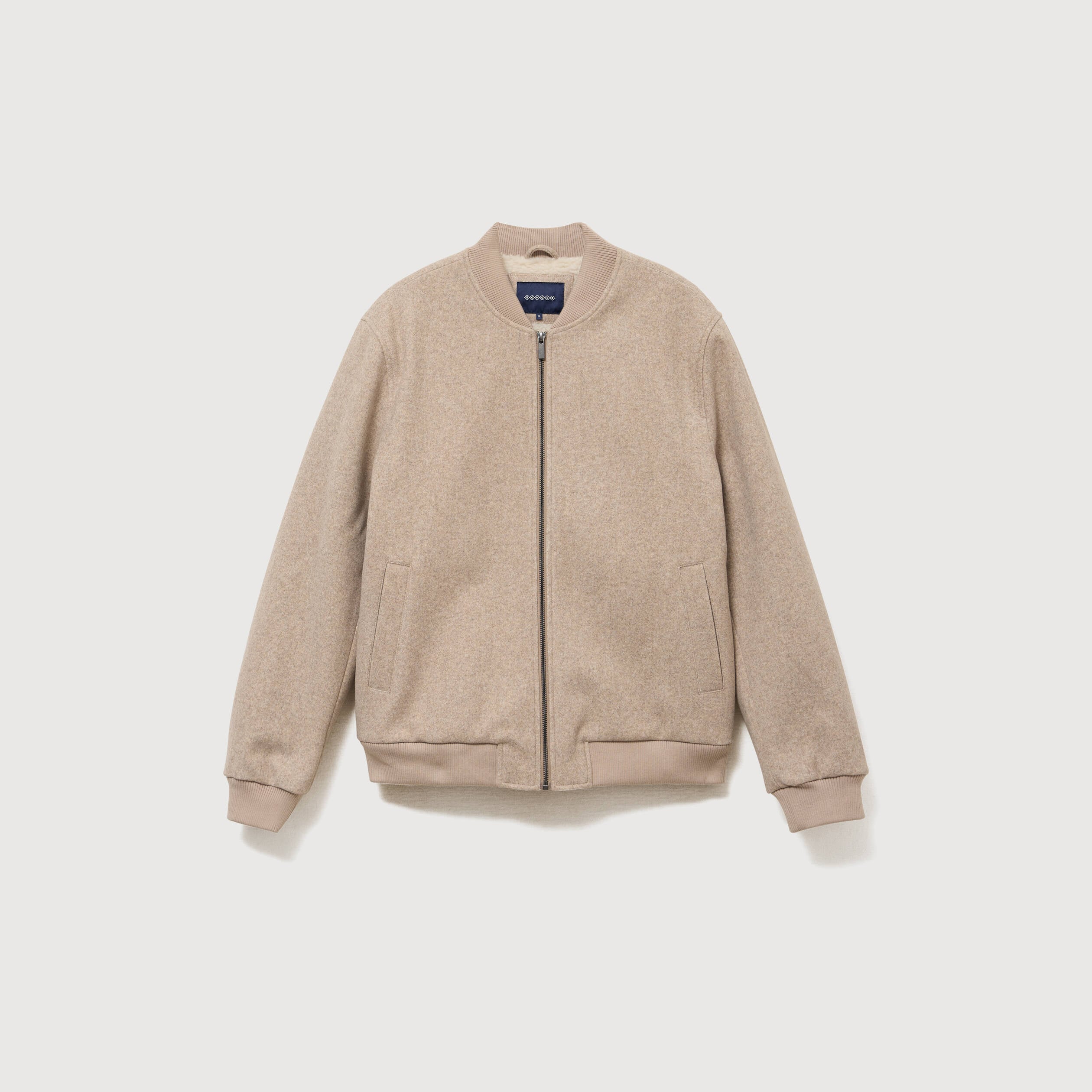 Blouson doubl&eacute; manches longues beige homme