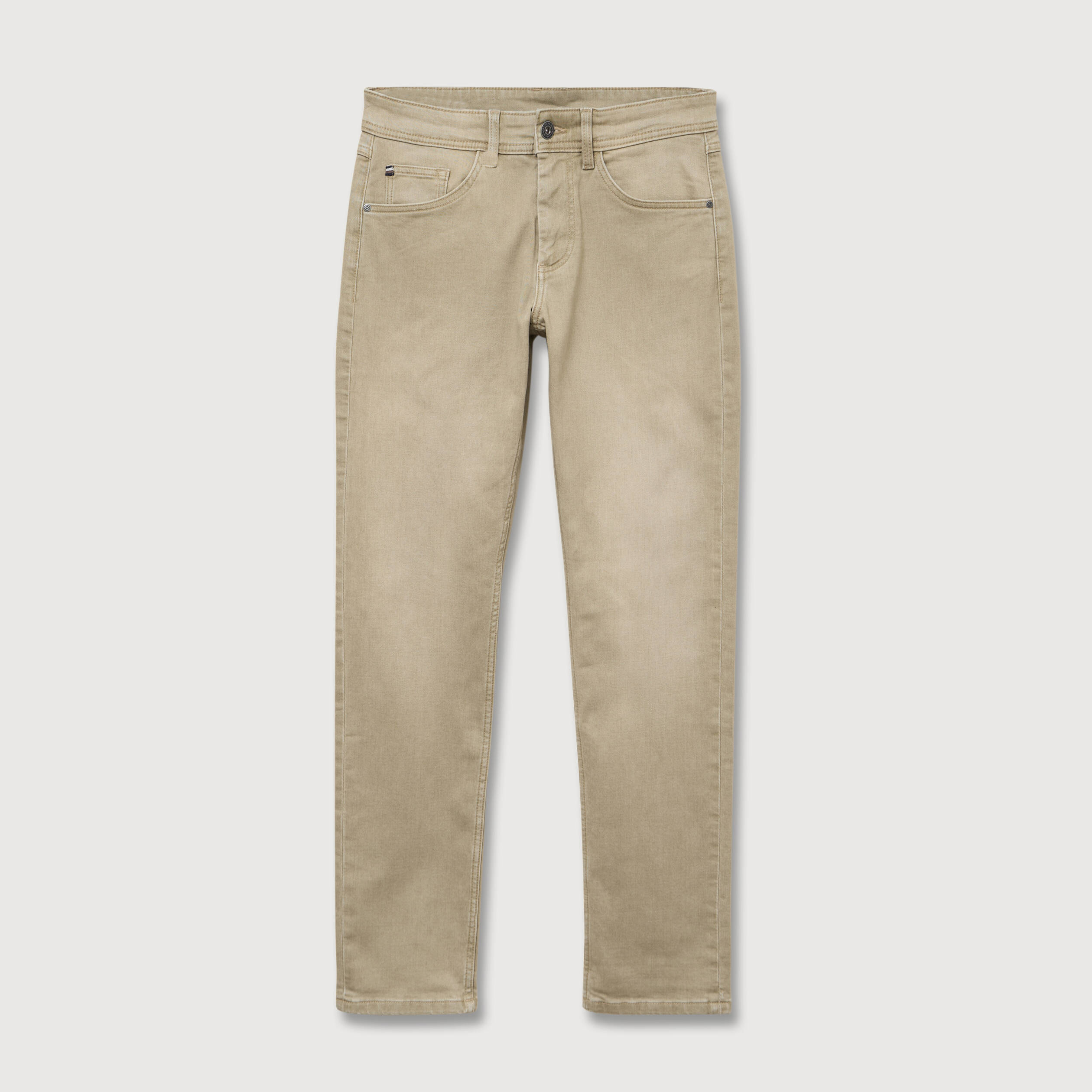 Jeans straight longueur 34 denim vert kaki homme