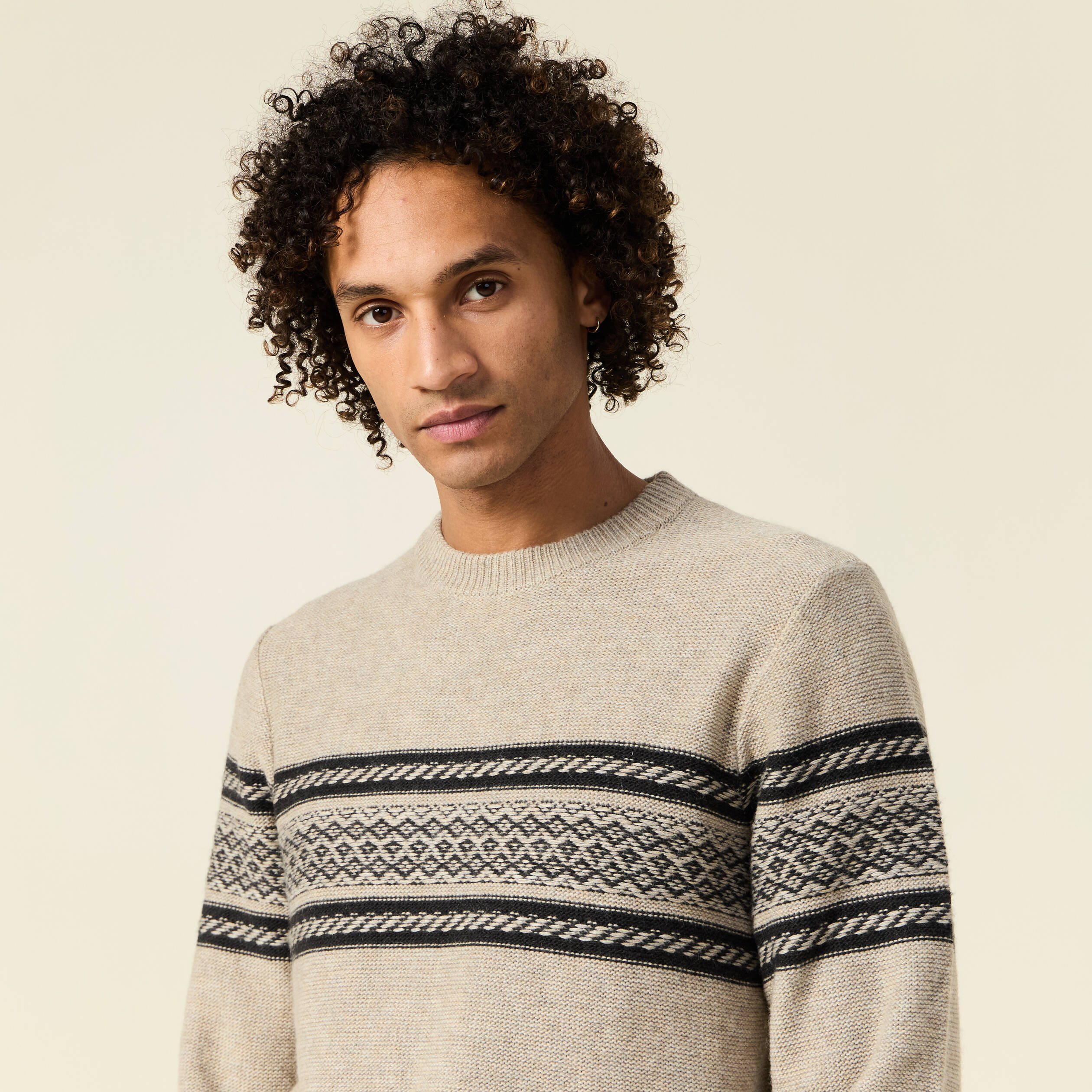 pull manches longues beige homme Pull manches longues beige homme