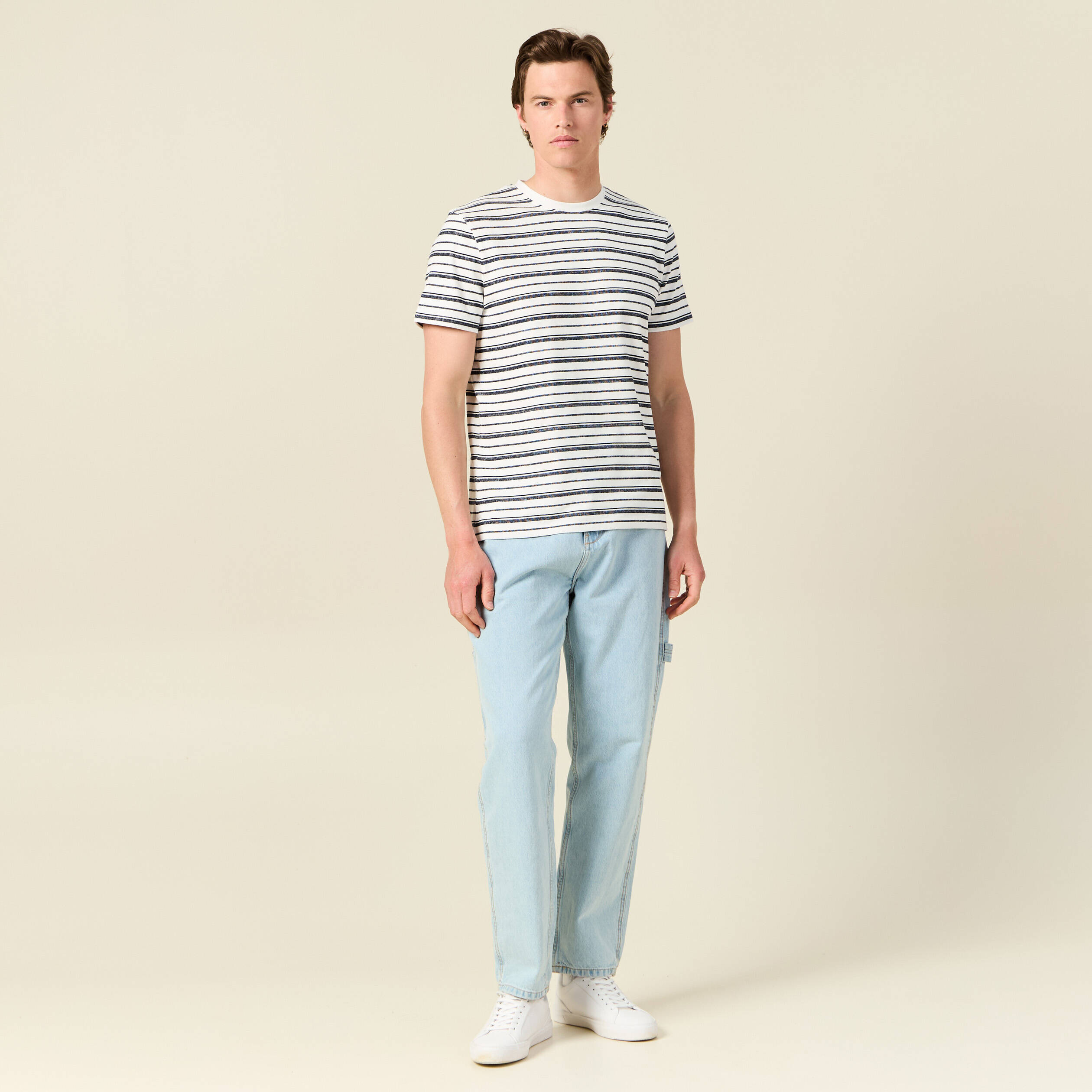 t shirt manches courtes ecru homme T-shirt manches courtes ecru homme
