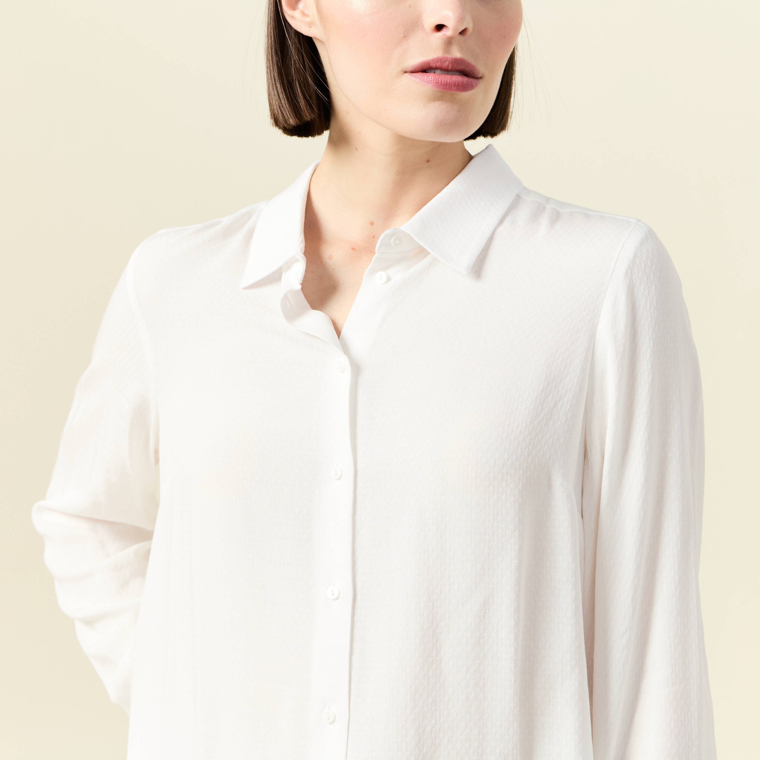 chemise manches longues fluide blanc femme Chemise manches longues fluide blanc femme