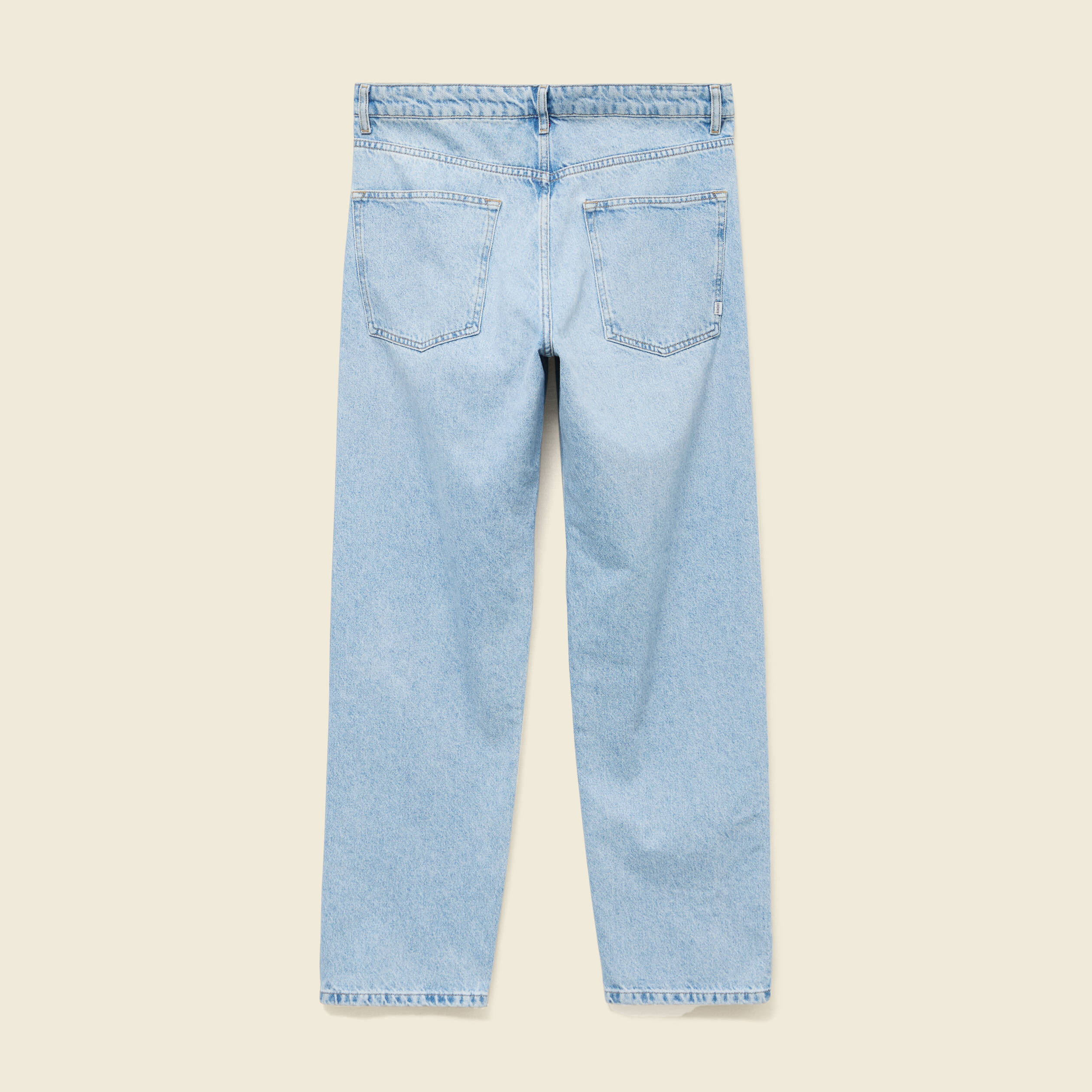 Jeans large longueur 32 en coton denim bleach homme