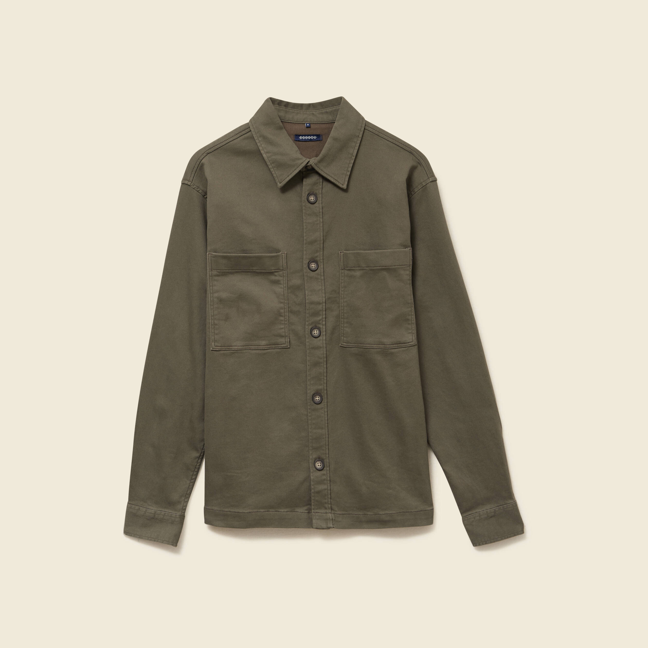 Surchemise manches longues taupe homme