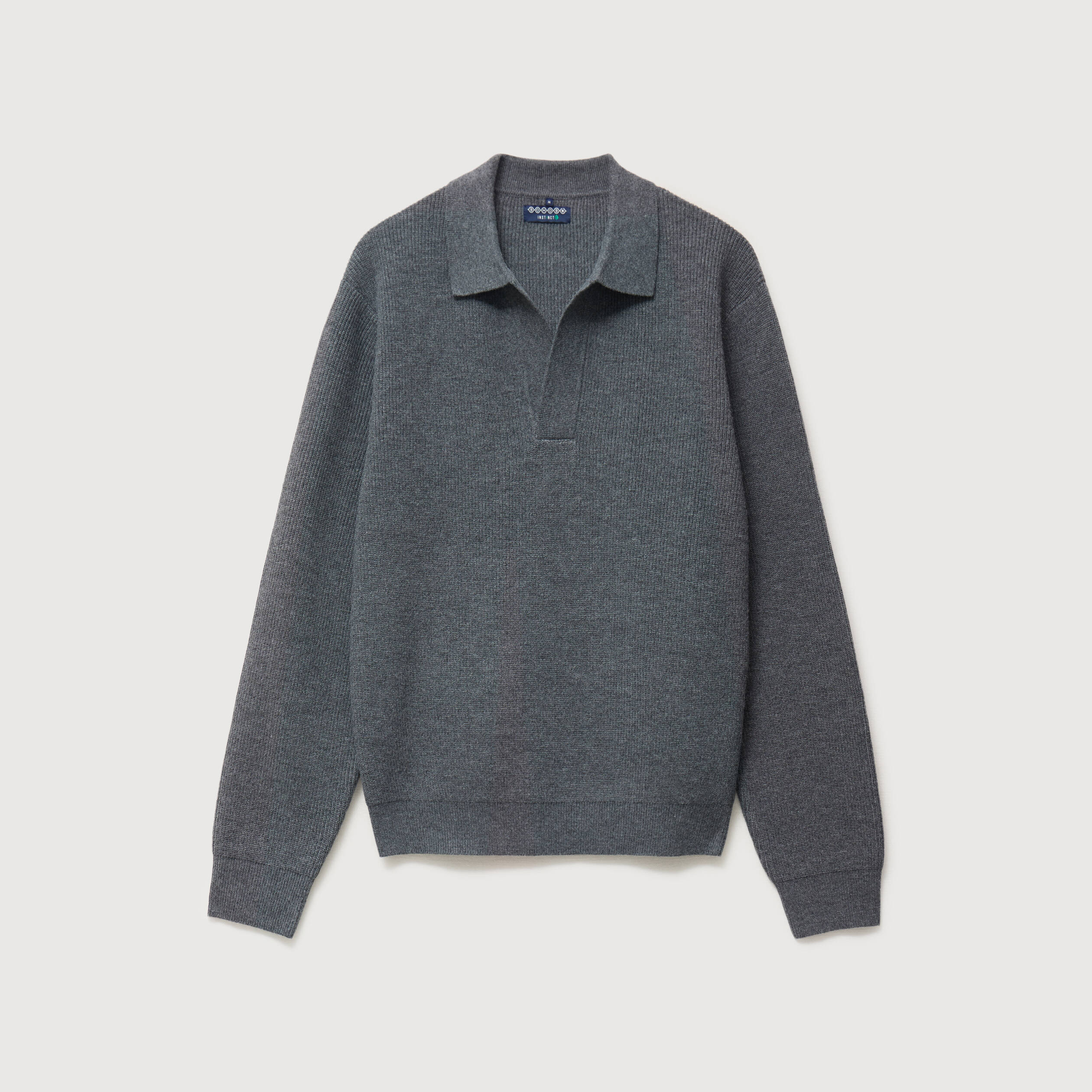 Pull col v gris fonc&eacute; homme
