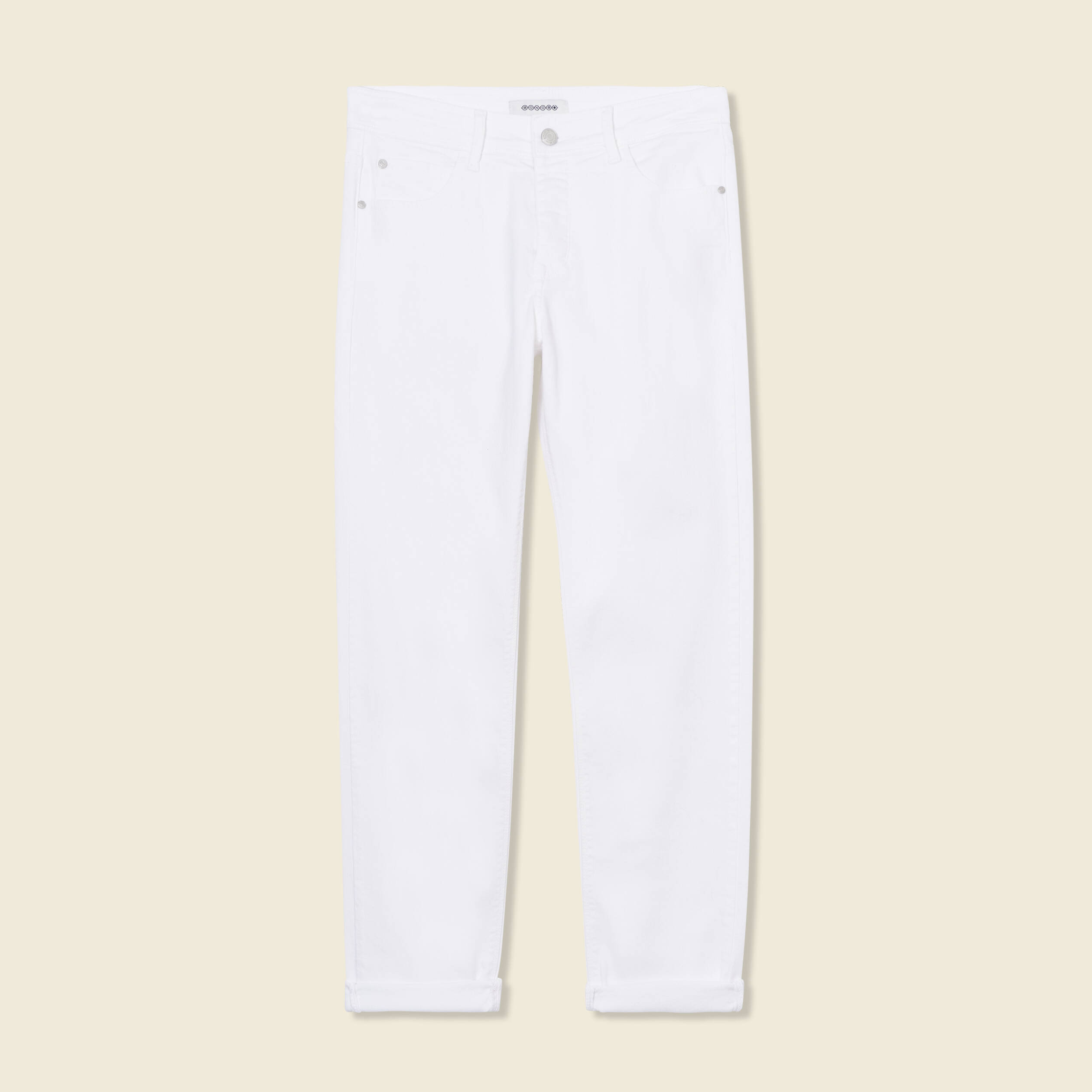 jeans girlfriend taille haute denim blanc femme Jeans girlfriend taille haute denim blanc femme