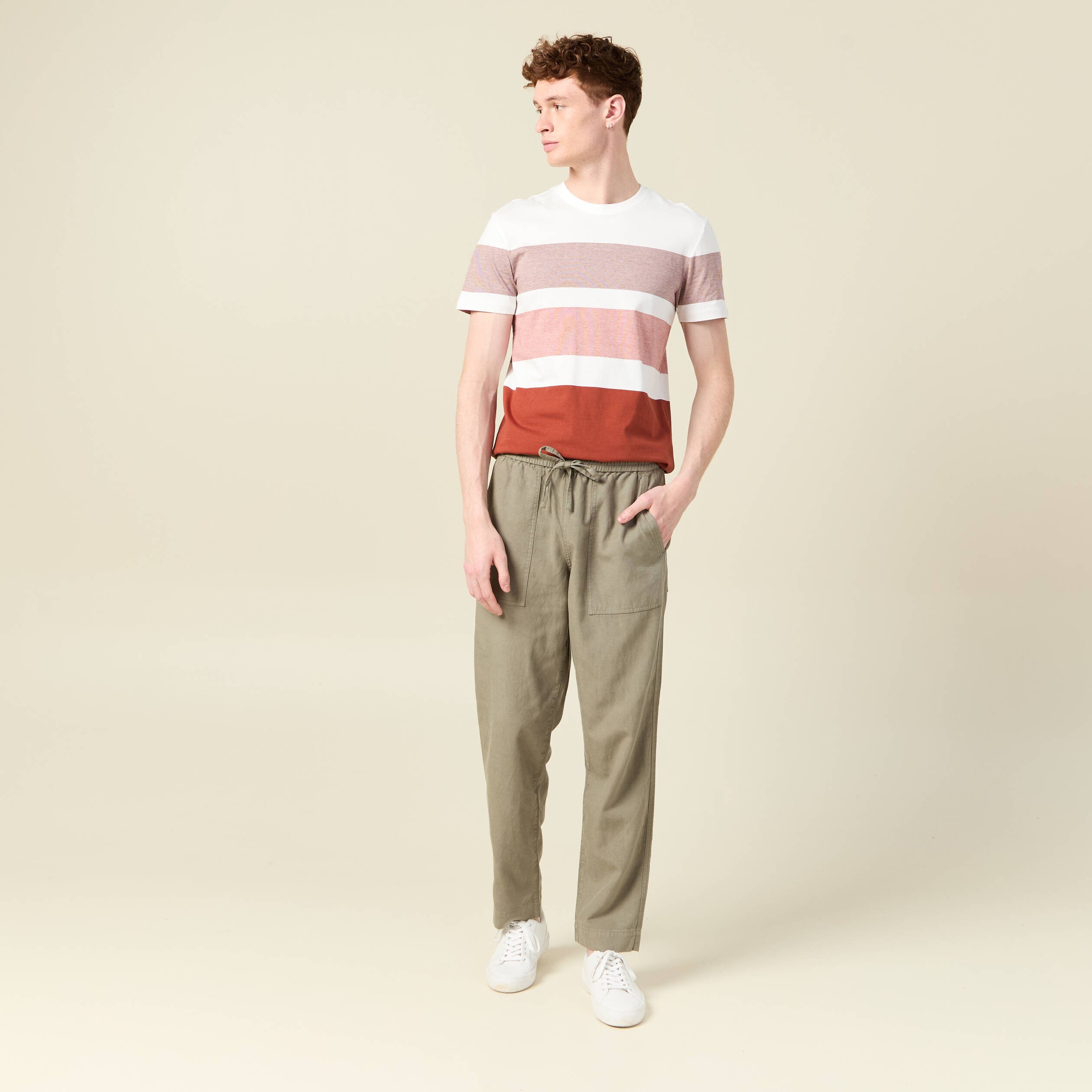 t shirt manches courtes marron cognac homme T-shirt manches courtes marron cognac homme
