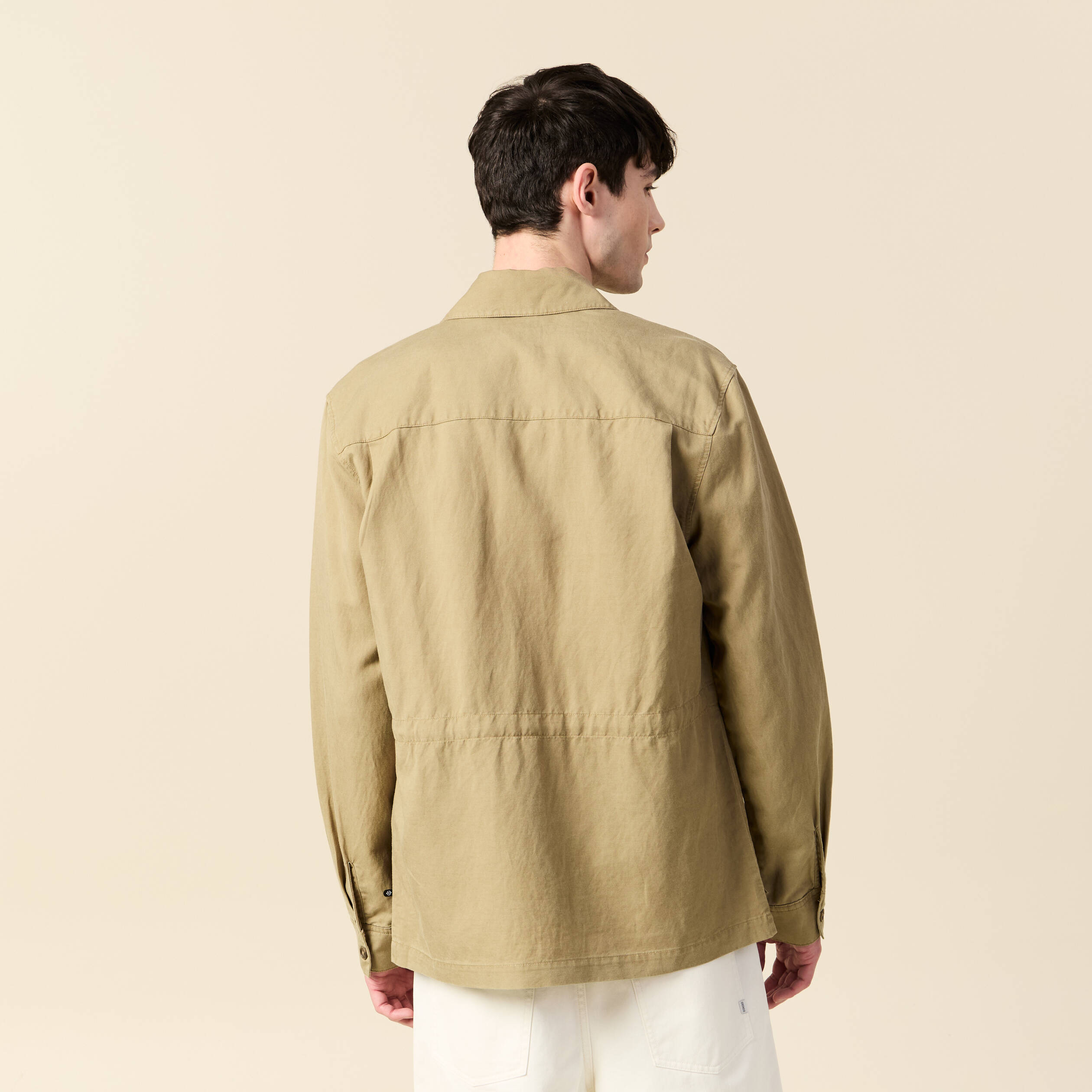 Veste oversize poches rabat taupe homme