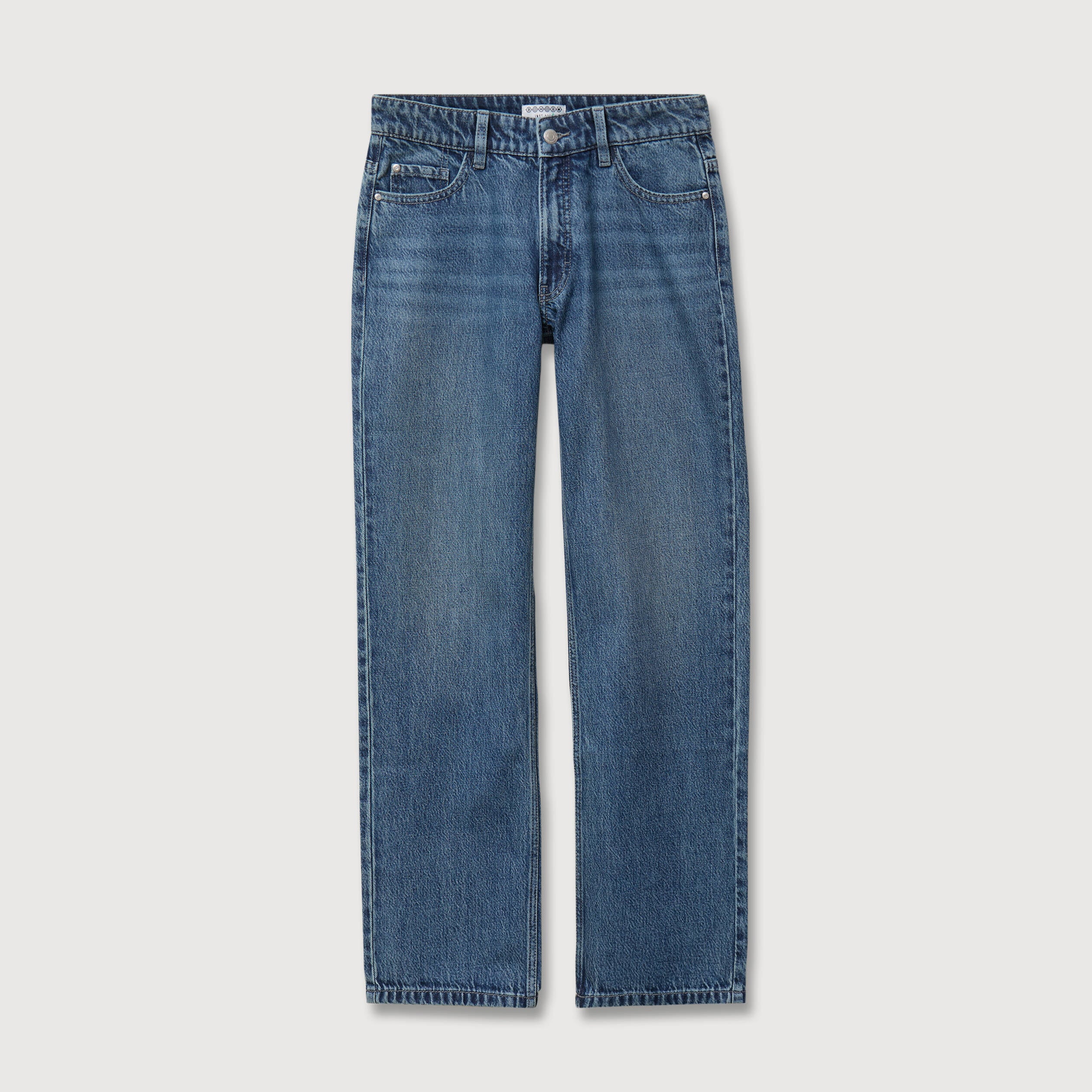Jeans straight taille standard bleu gris femme