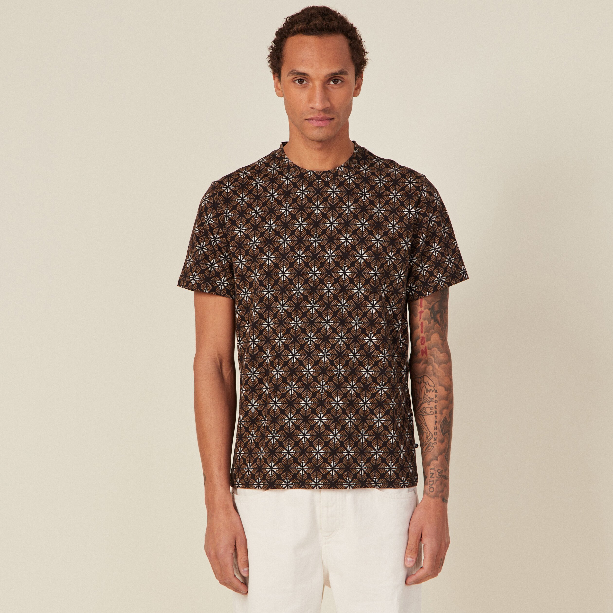 T-shirt éco-responsable marron homme