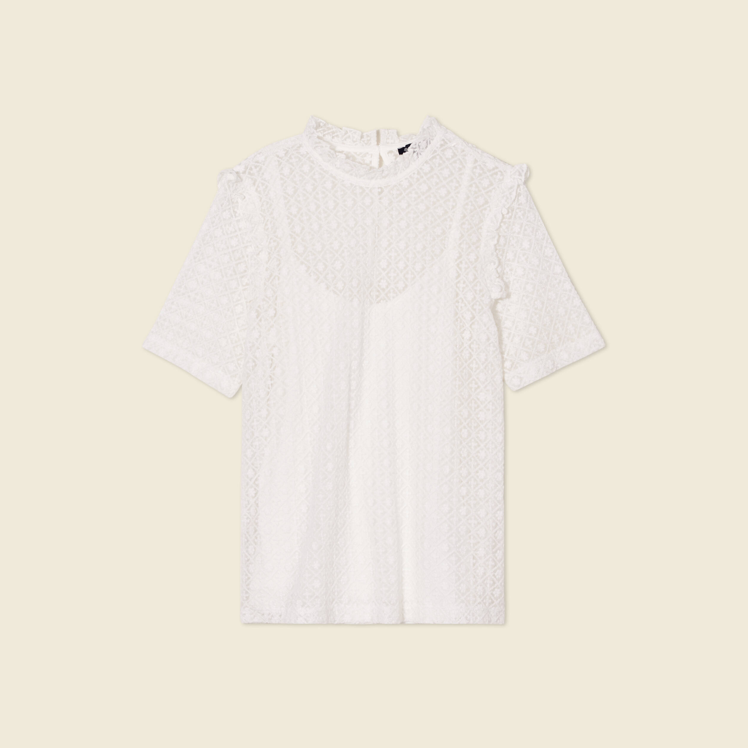 T-shirt manches courtes ecru femme