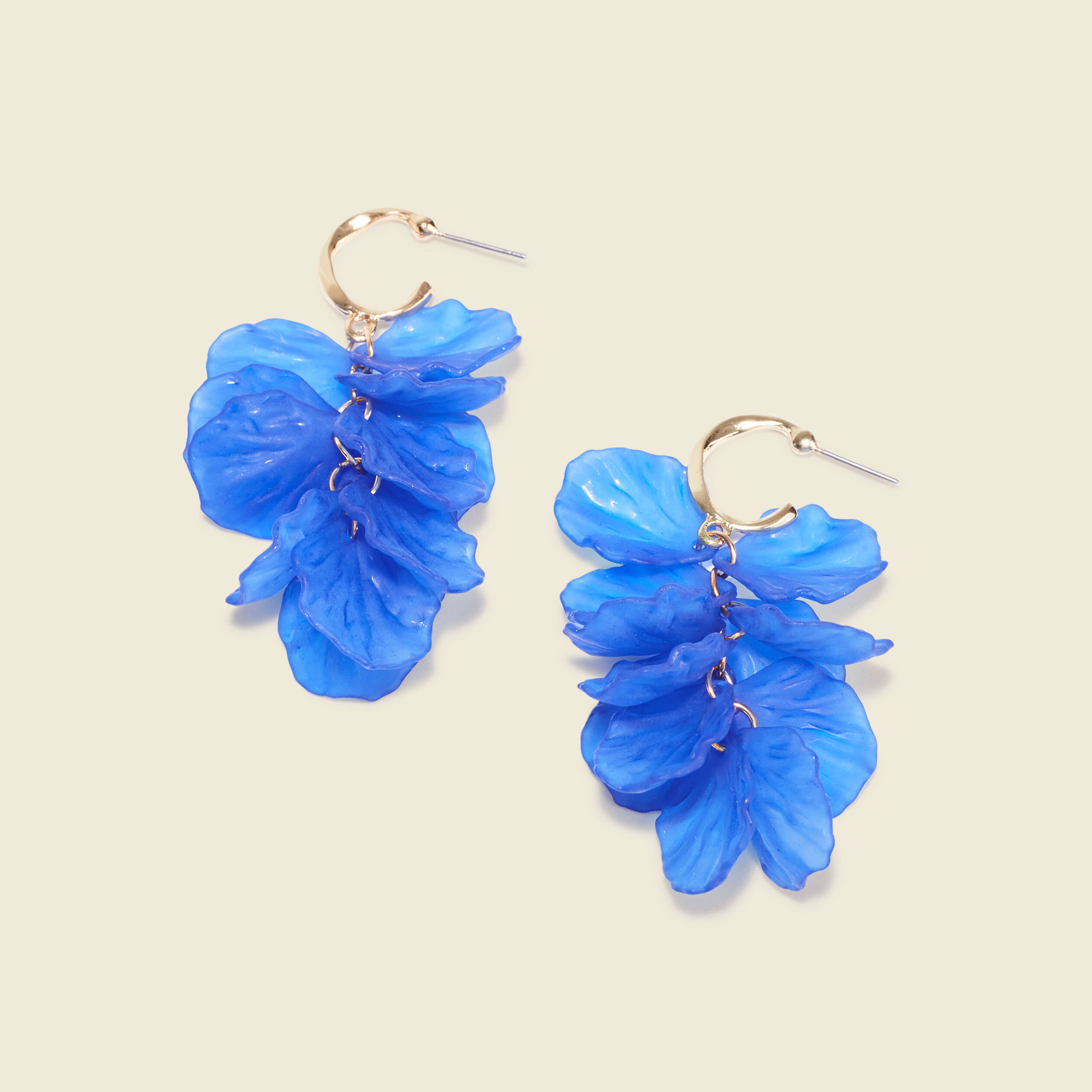 Boucles d'oreilles pendantes bleu electrique femme
