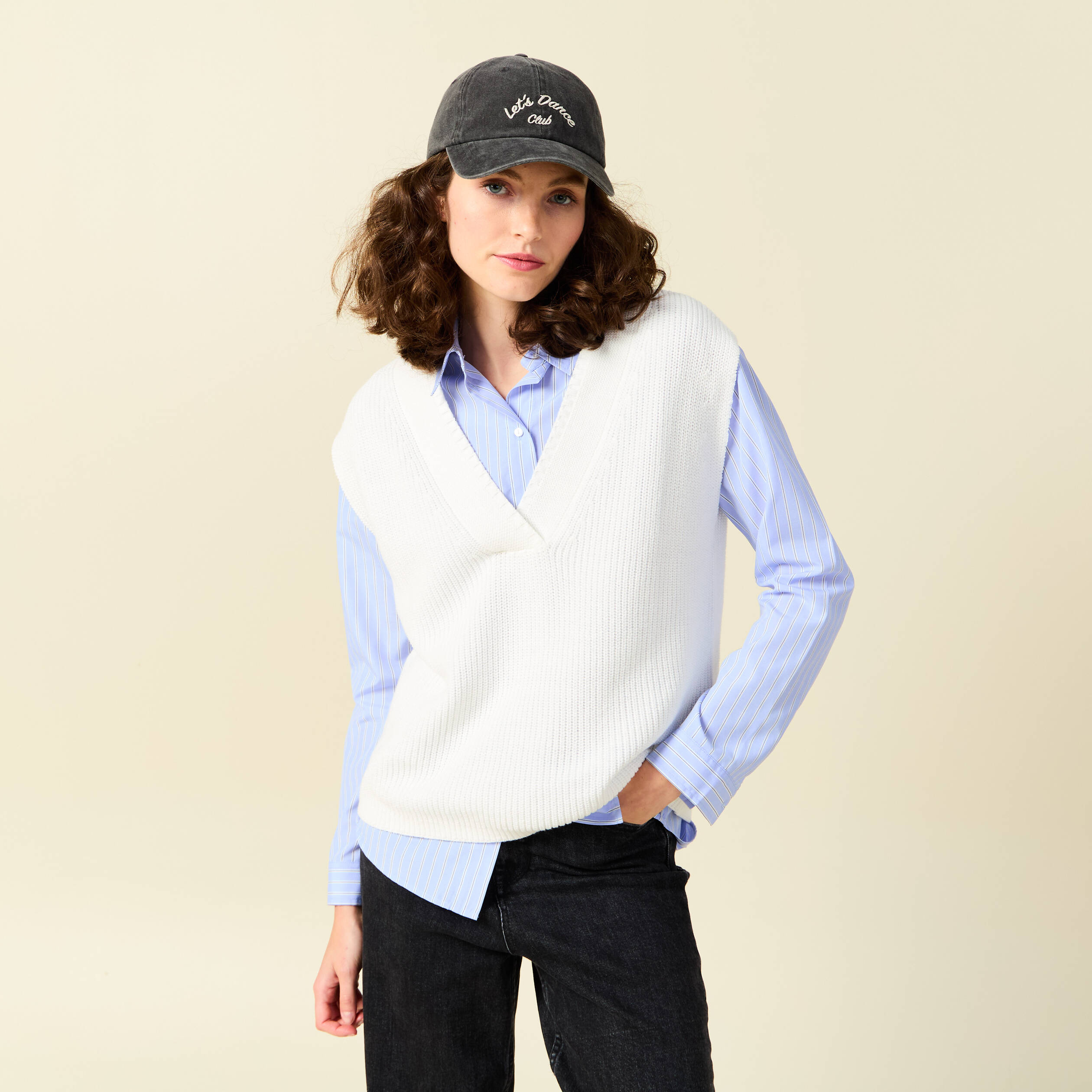 Pull éco-responsable ecru femme