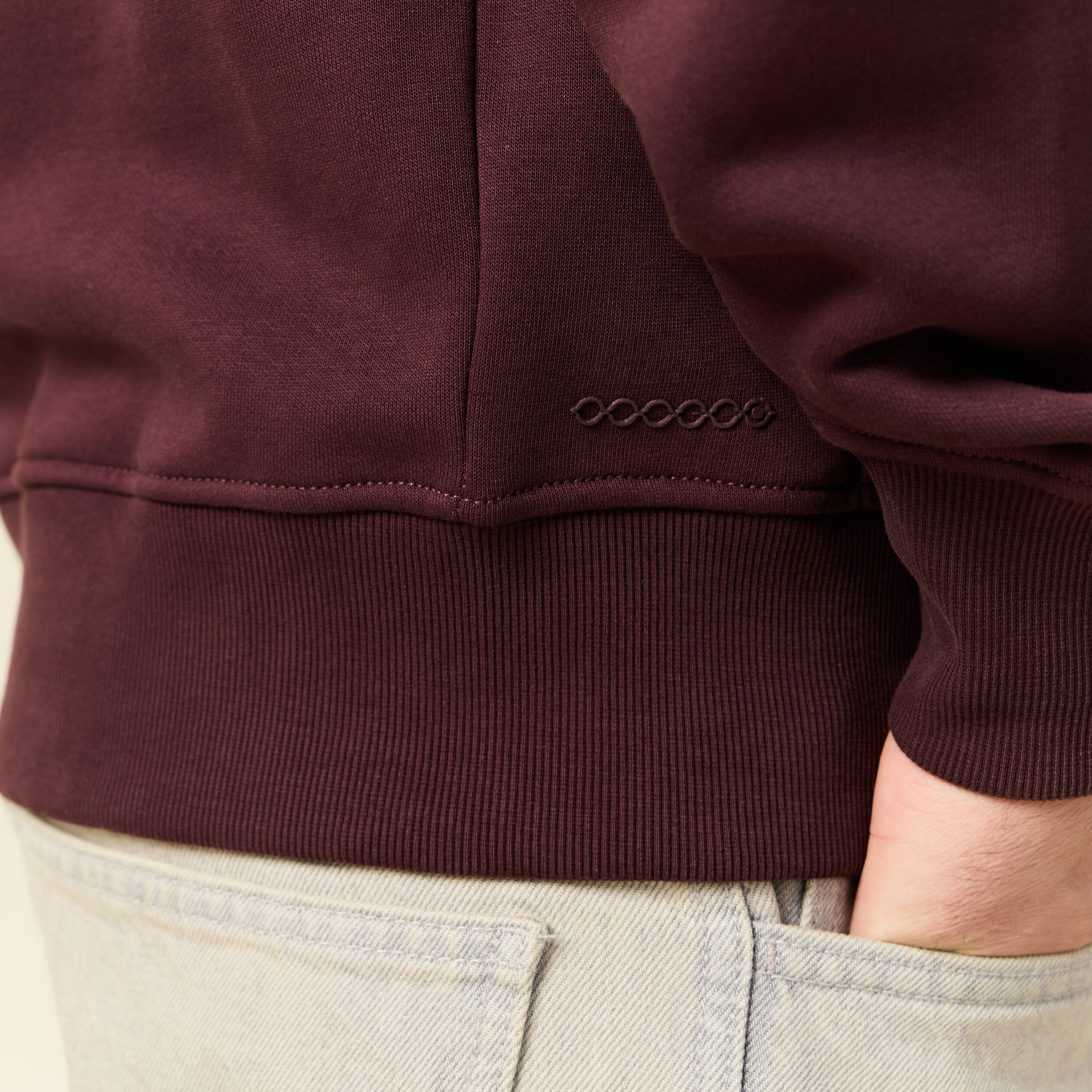 Sweat &agrave; capuche bordeaux homme