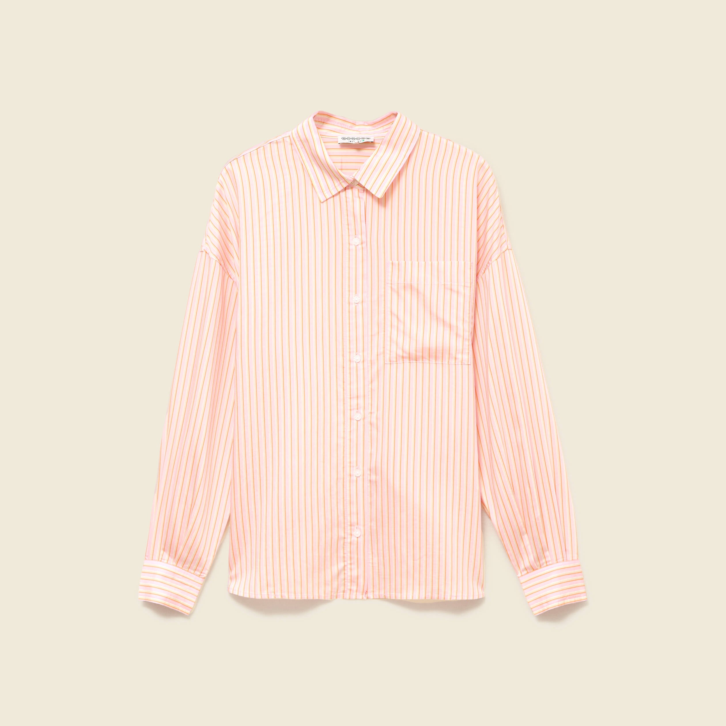 Chemise oversize manches longues fluides rose femme