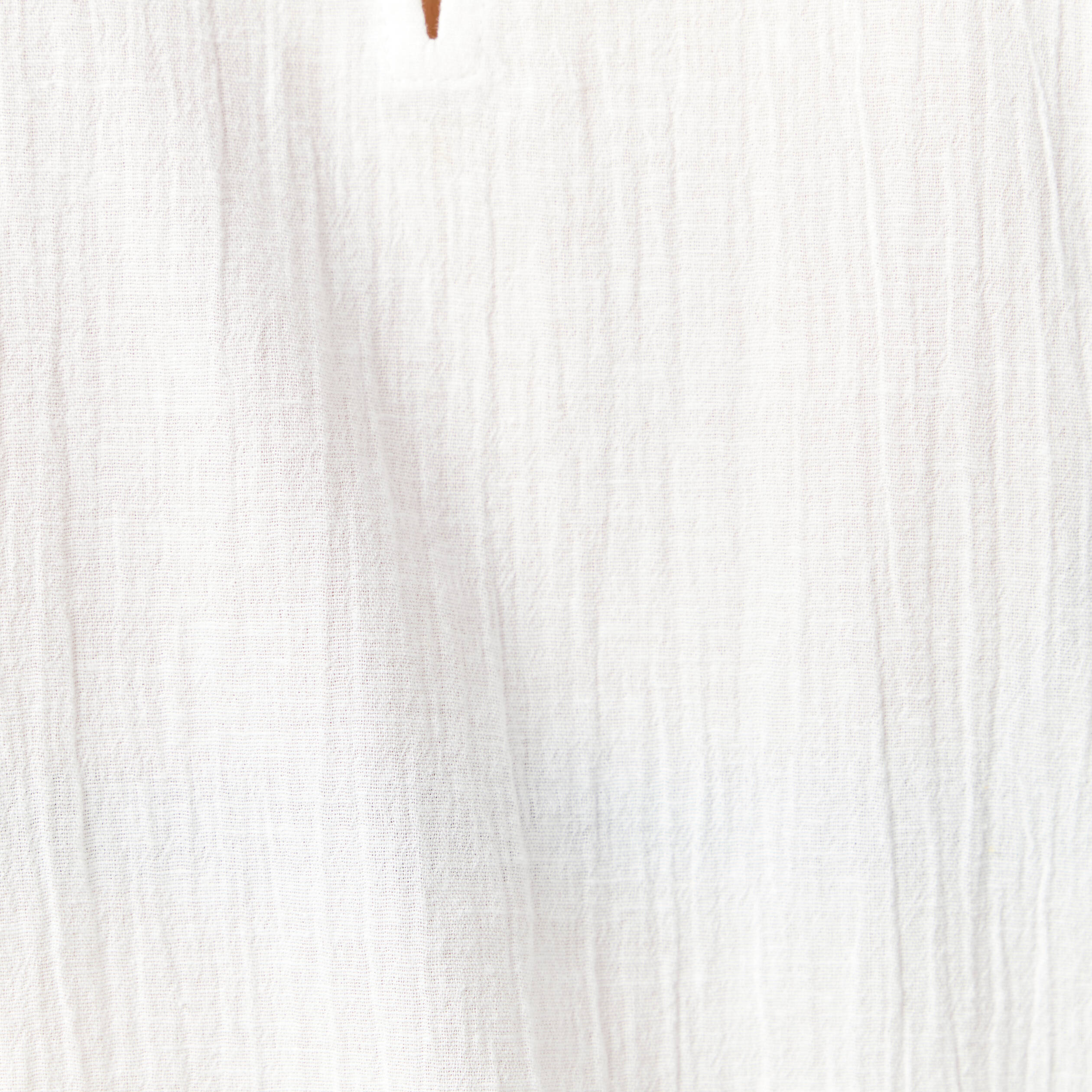 Chemise manches longues brod&eacute;e ecru femme