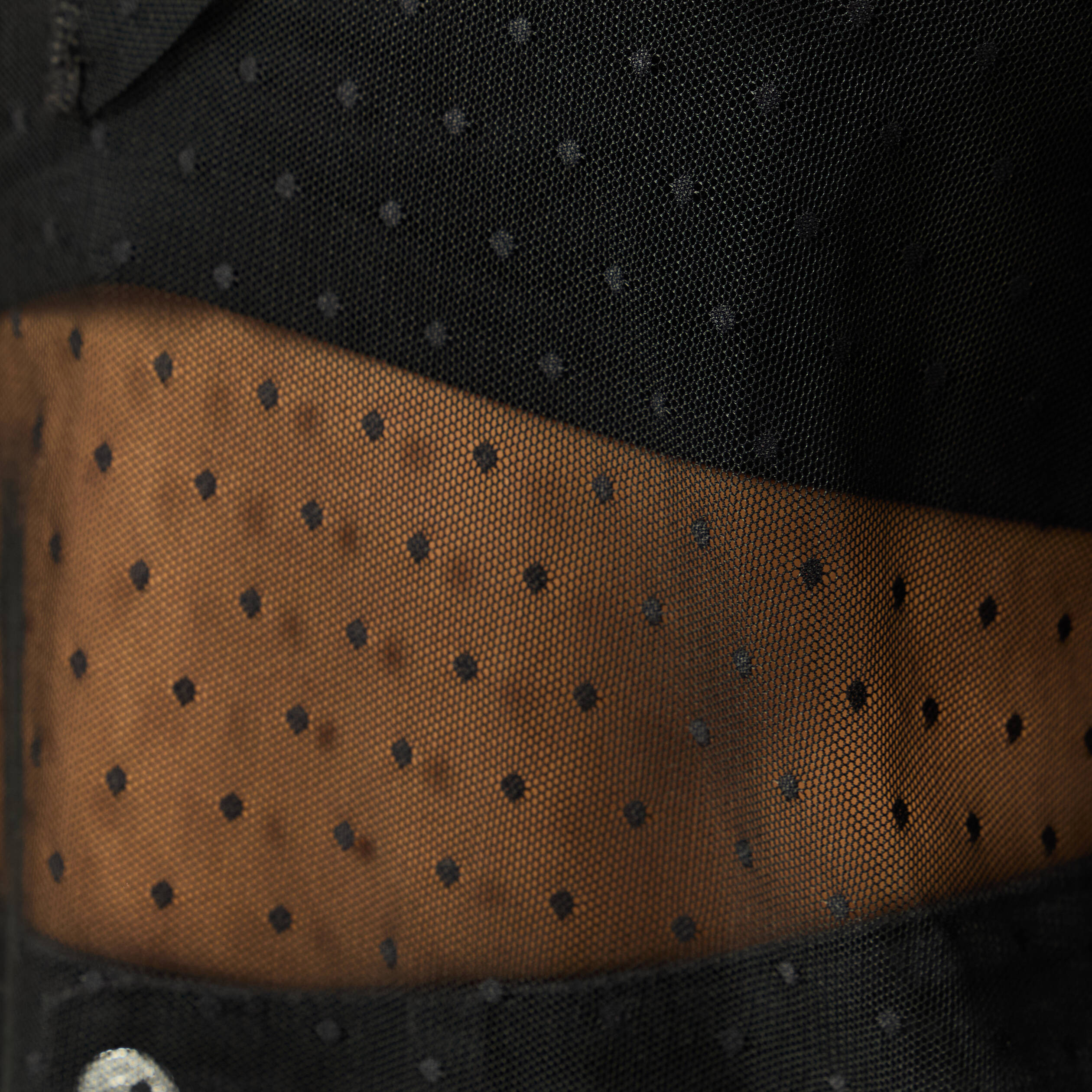 Blouse transparente manches longues noir femme