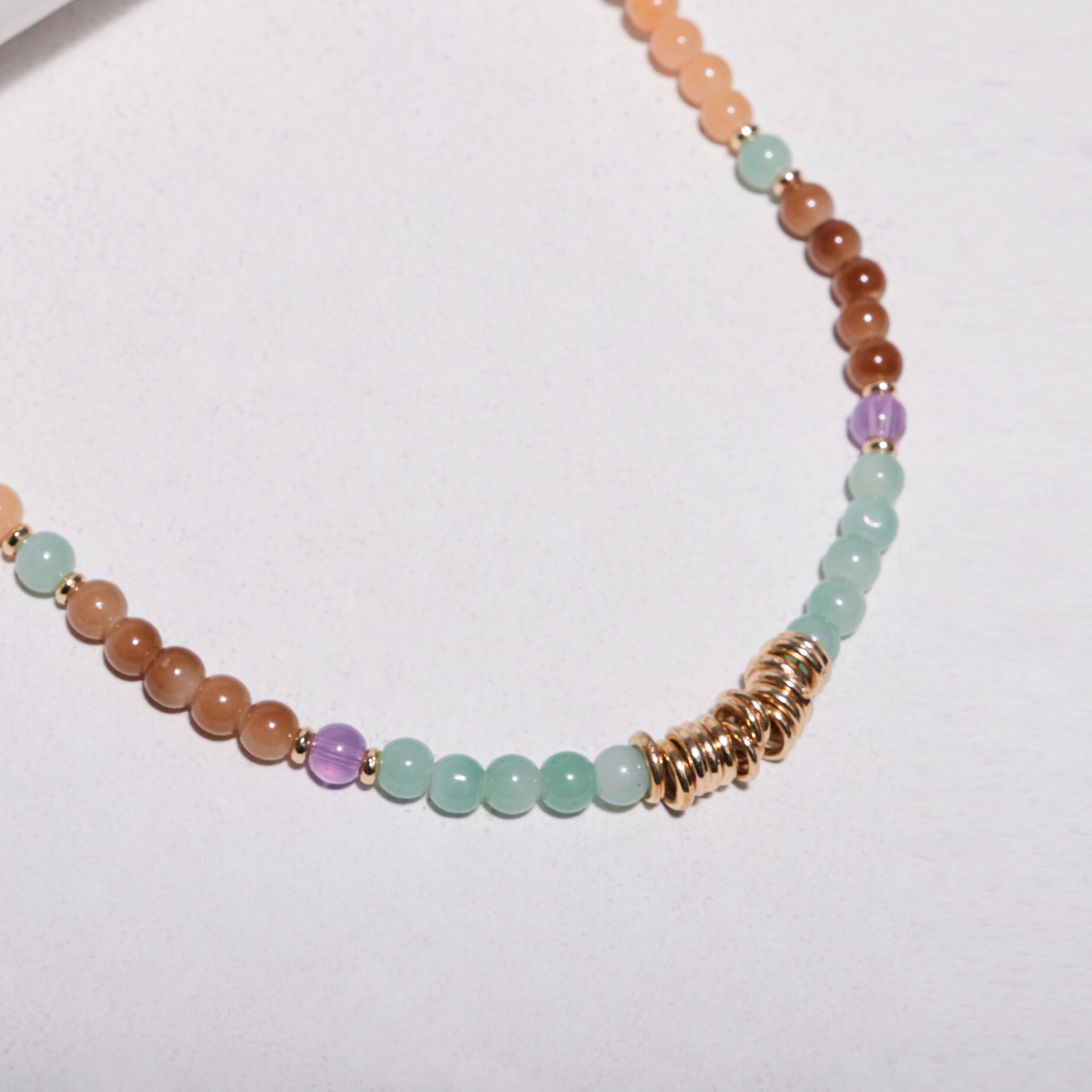 Collier avec perles rose clair femme
