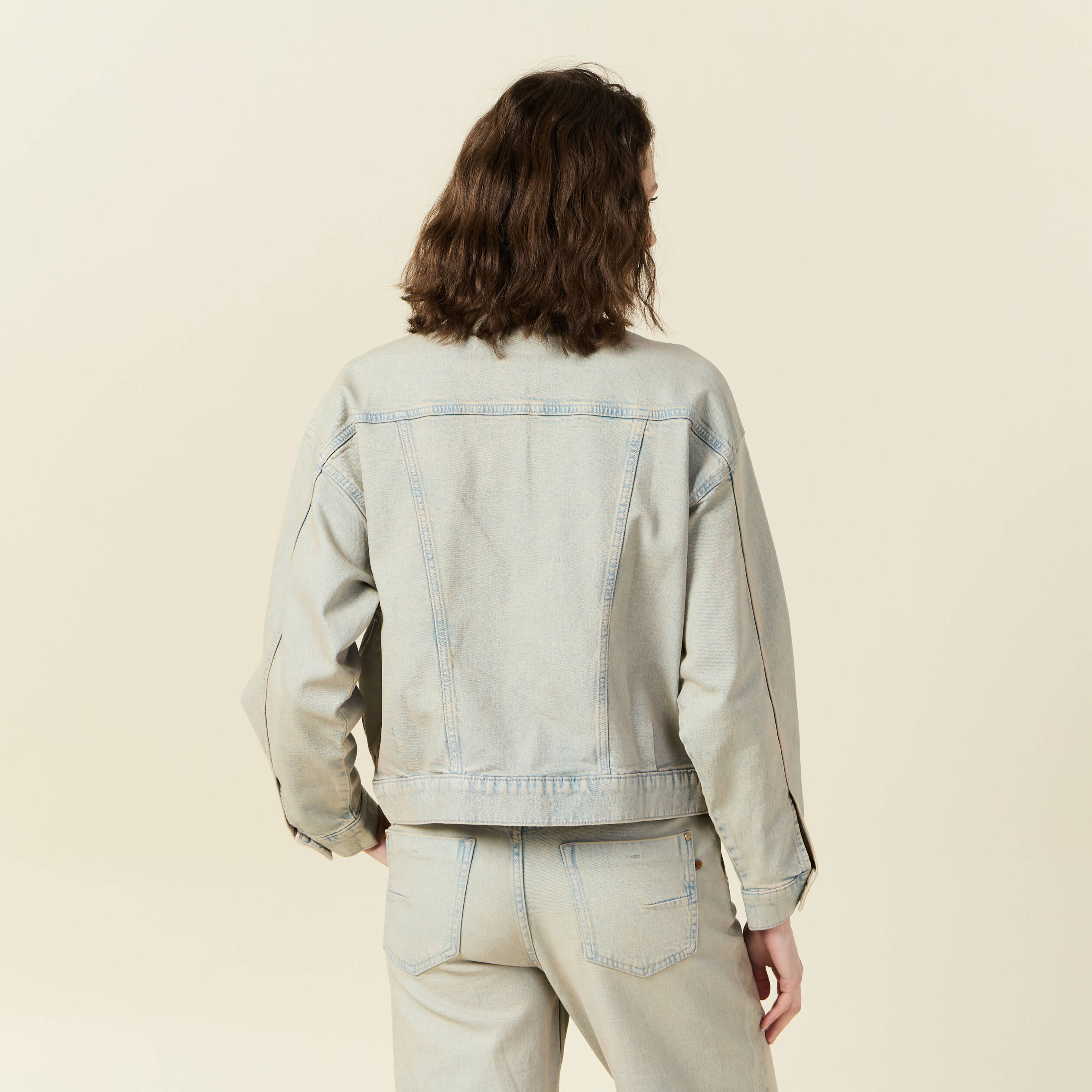 veste oversize en jean bleu ciel femme Veste oversize en jean bleu ciel femme