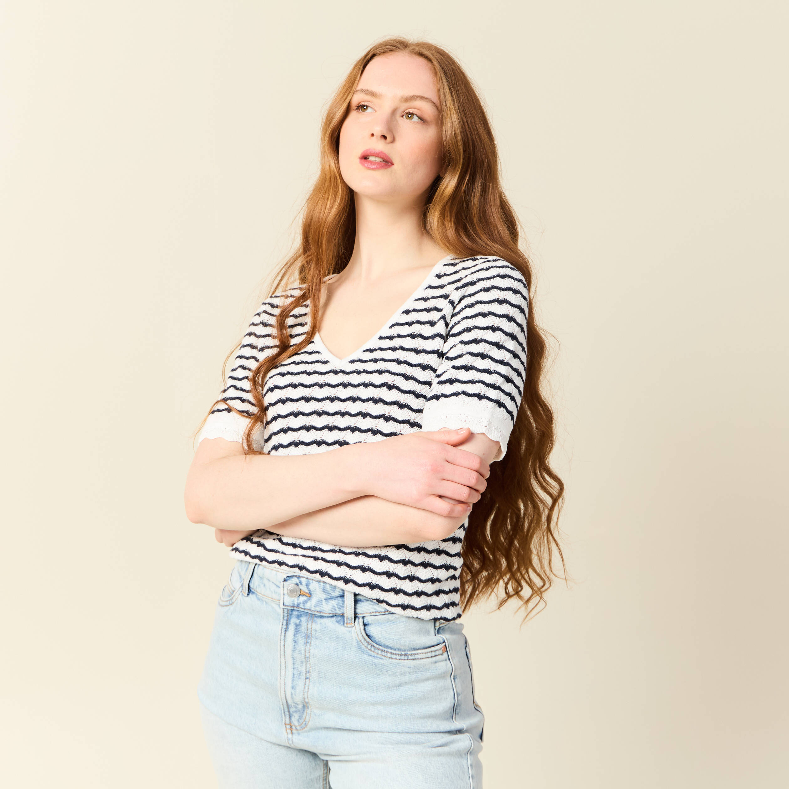 pull manches courtes bleu fonce femme Pull manches courtes bleu foncé femme